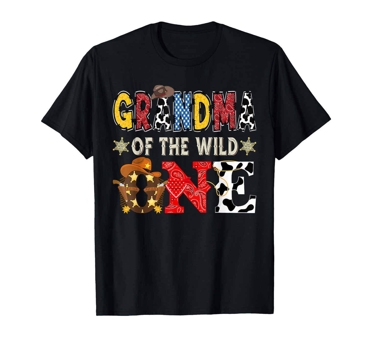 Grandma Wild One 1St Birthday Western T-Shirt - Unique Graphic for Adults - T-Shirt, Sweatshirt, Hoodie