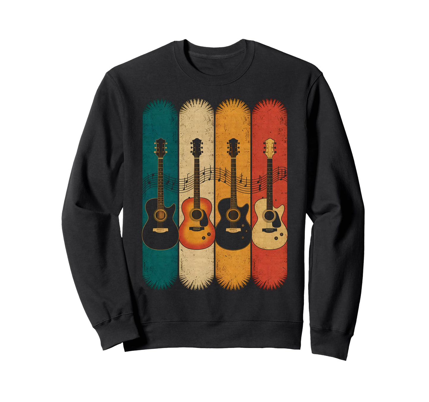 Electric Guitar Bass Rock Sweatshirt - Fun Novelty Design for Adults - T-Shirt, Sweatshirt, Hoodie