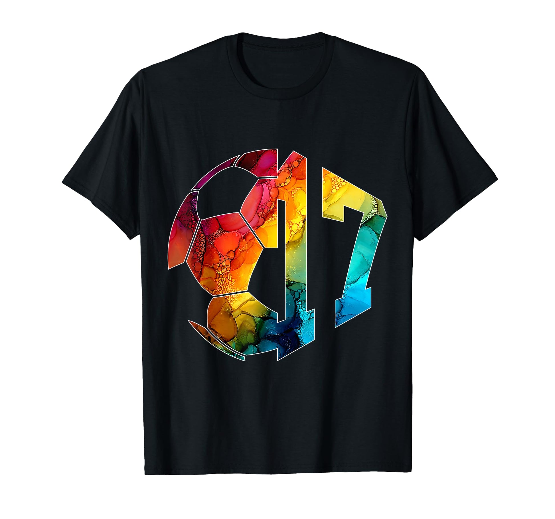Number 17 Years Soccer 17Th Birthday T-Shirt - Custom Art Print for Adults - T-Shirt, Sweatshirt, Hoodie