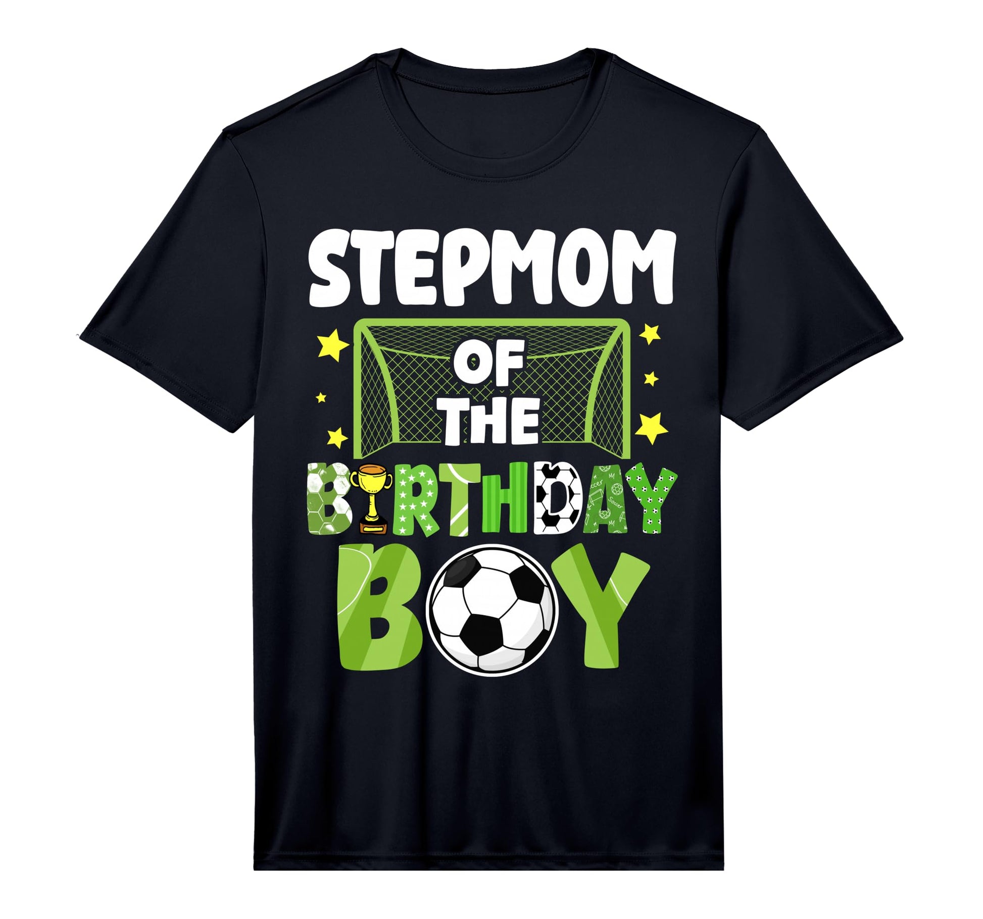 Mens Soccer Stepmom Birthday Party T-Shirt - Minimalist Print for Adults - T-Shirt, Sweatshirt, Hoodie