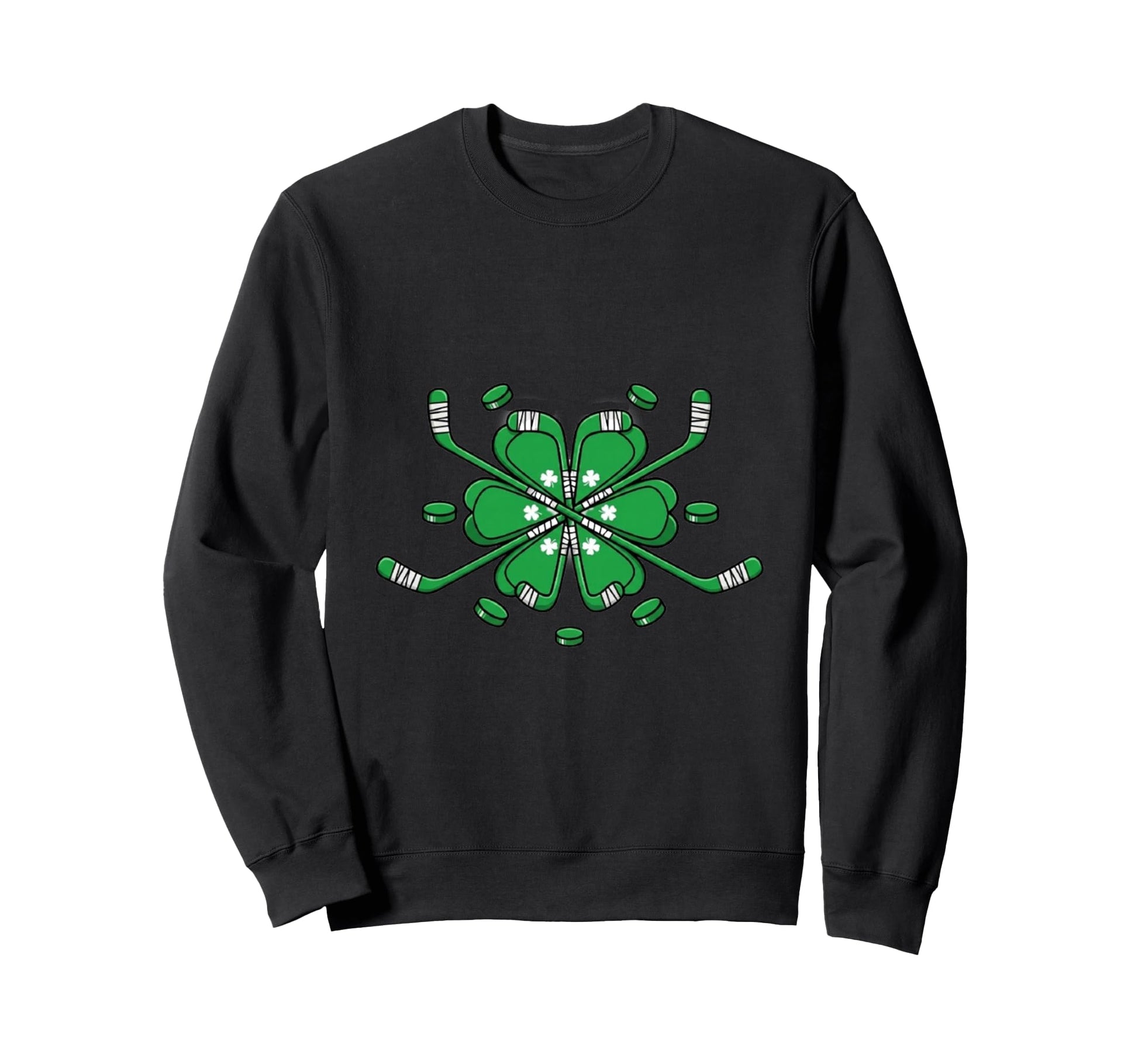 St Patricks Day Shamrock Hockey St Sweatshirt - Unique Graphic Men Women - T-Shirt, Sweatshirt, Hoodie