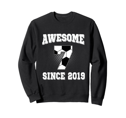 7Th Birthday Soccer 7 Years Old Sweatshirt - Trendy Graphic Men Women - T-Shirt, Sweatshirt, Hoodie