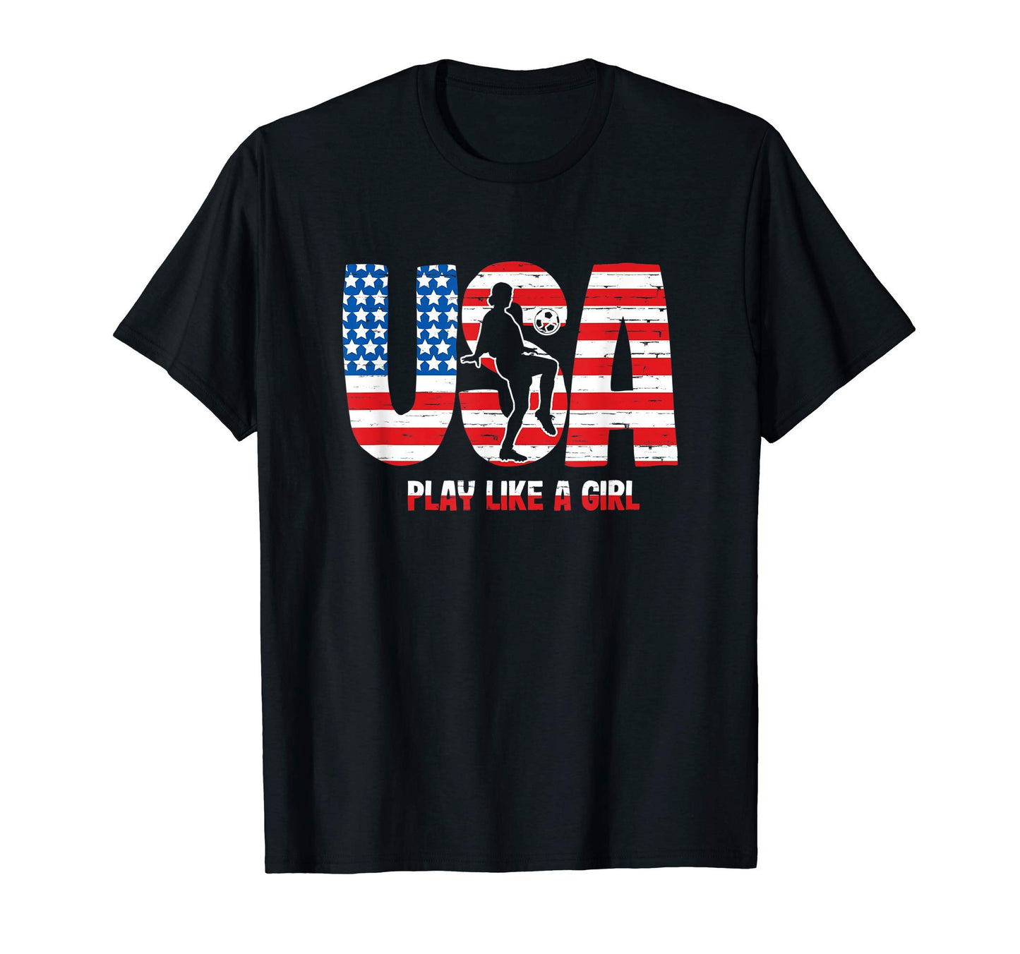 Usa Play Like Usa Flag Soccer Team T-Shirt - Trendy Graphic for Adults - T-Shirt, Sweatshirt, Hoodie