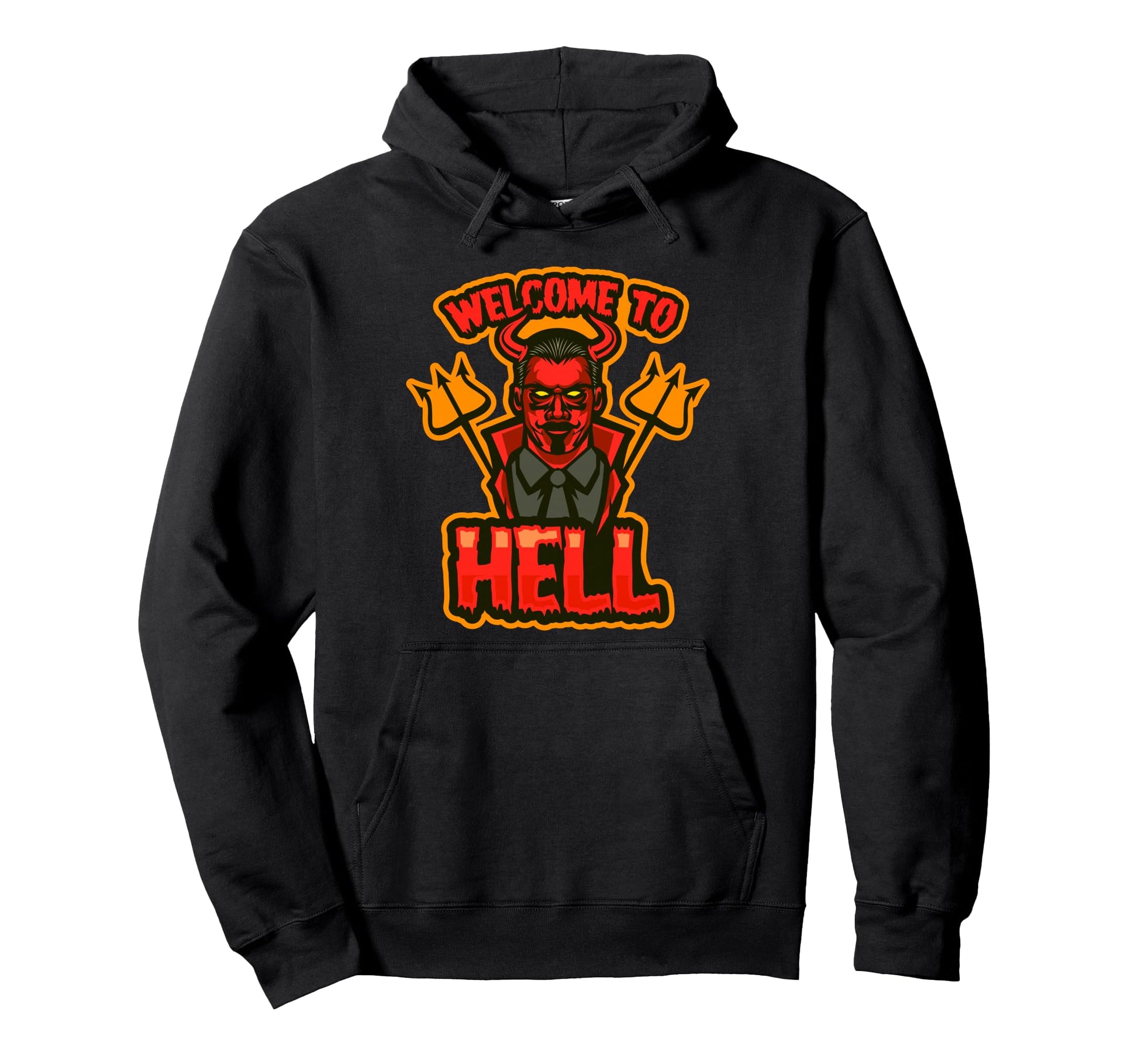 Devil Welcome To Hell Halloween Fun Mom Hoodie - Trendy Graphic Men Women - T-Shirt, Sweatshirt, Hoodie