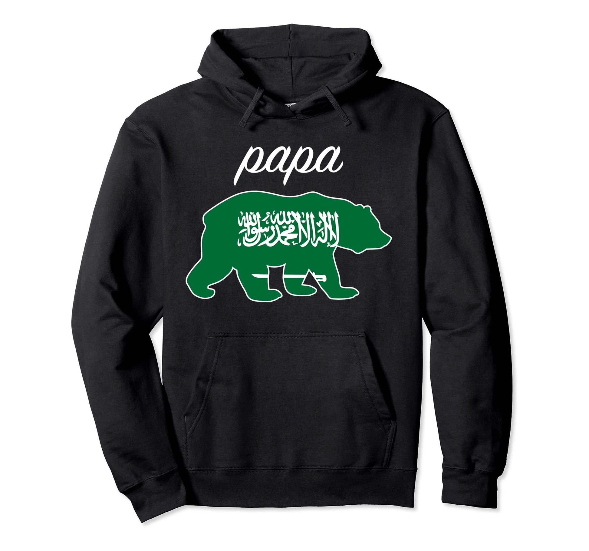 Papa Bear Saudi Arabia Flag Saudi Roots Hoodie - Novelty Apparel Unisex - T-Shirt, Sweatshirt, Hoodie