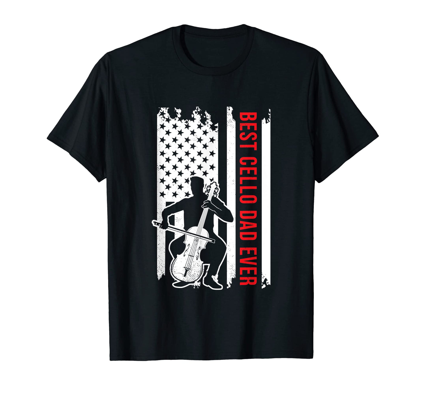 Cello Musician Usa American Flag Dad T-Shirt - Minimalist Print for Adults - T-Shirt, Sweatshirt, Hoodie