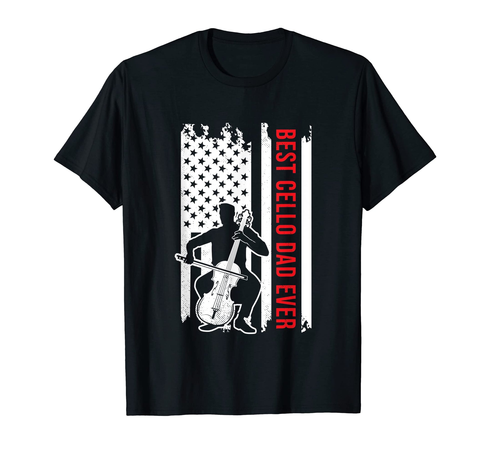 Cello Musician Usa American Flag Dad T-Shirt - Minimalist Print for Adults - T-Shirt, Sweatshirt, Hoodie