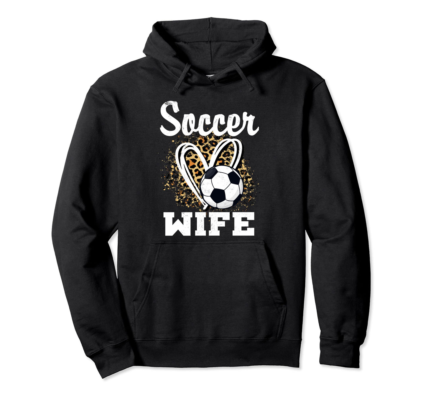 Soccer Wife Leopard Heart Matching Hoodie - Unique Graphic for Adults - T-Shirt, Sweatshirt, Hoodie