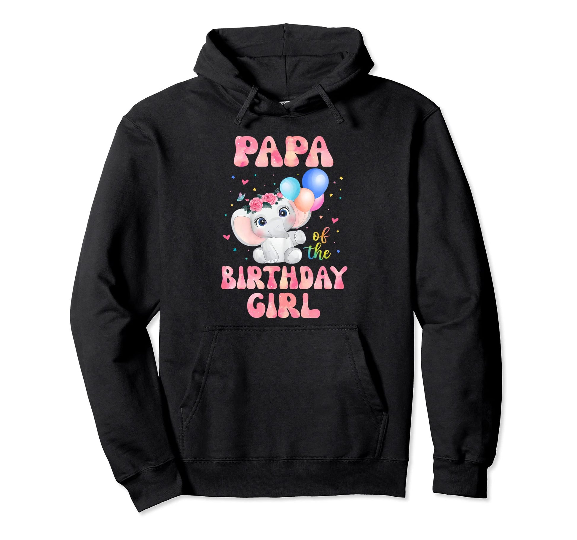 Papa Birthday Elephant Dad Daddy Hoodie - Aesthetic Graphic for Adults - T-Shirt, Sweatshirt, Hoodie