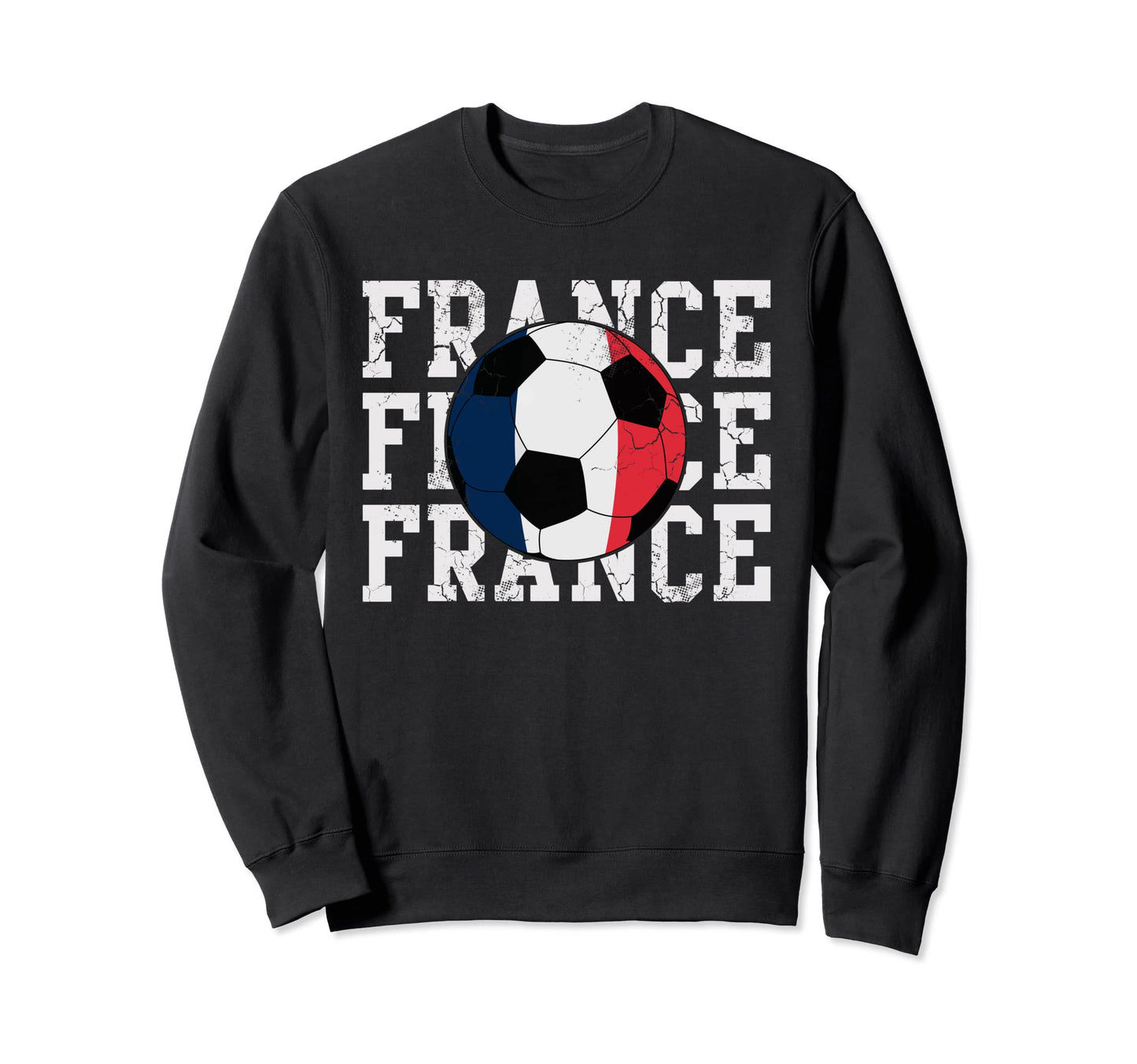 France Soccer Ball French Flag Sweatshirt - Aesthetic Graphic Unisex - T-Shirt, Sweatshirt, Hoodie