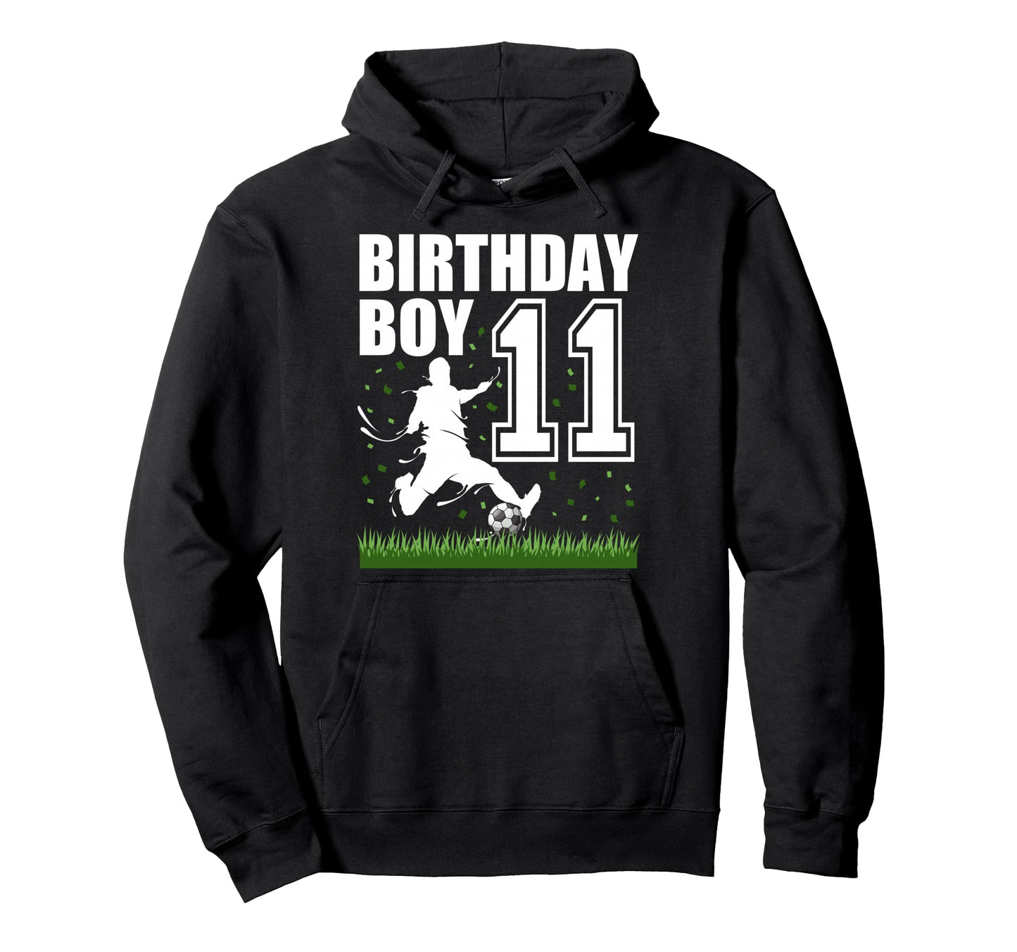 11 Year Old Soccer Birthday Party Theme Hoodie - Unique Graphic Unisex - T-Shirt, Sweatshirt, Hoodie