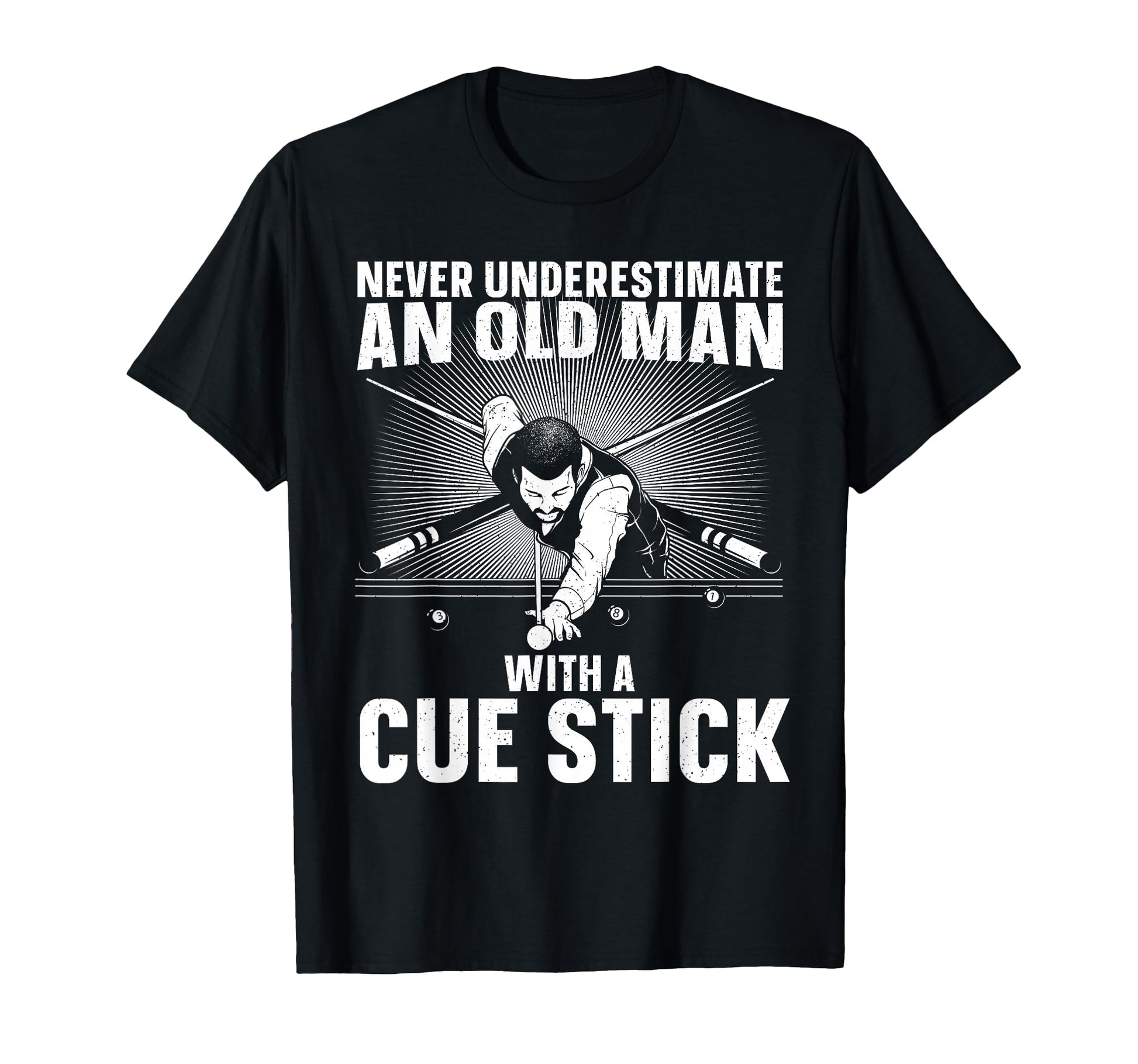 Best Pool Art Grandpa Billiard Player Pool T-Shirt - Graphic Print Unisex - T-Shirt, Sweatshirt, Hoodie