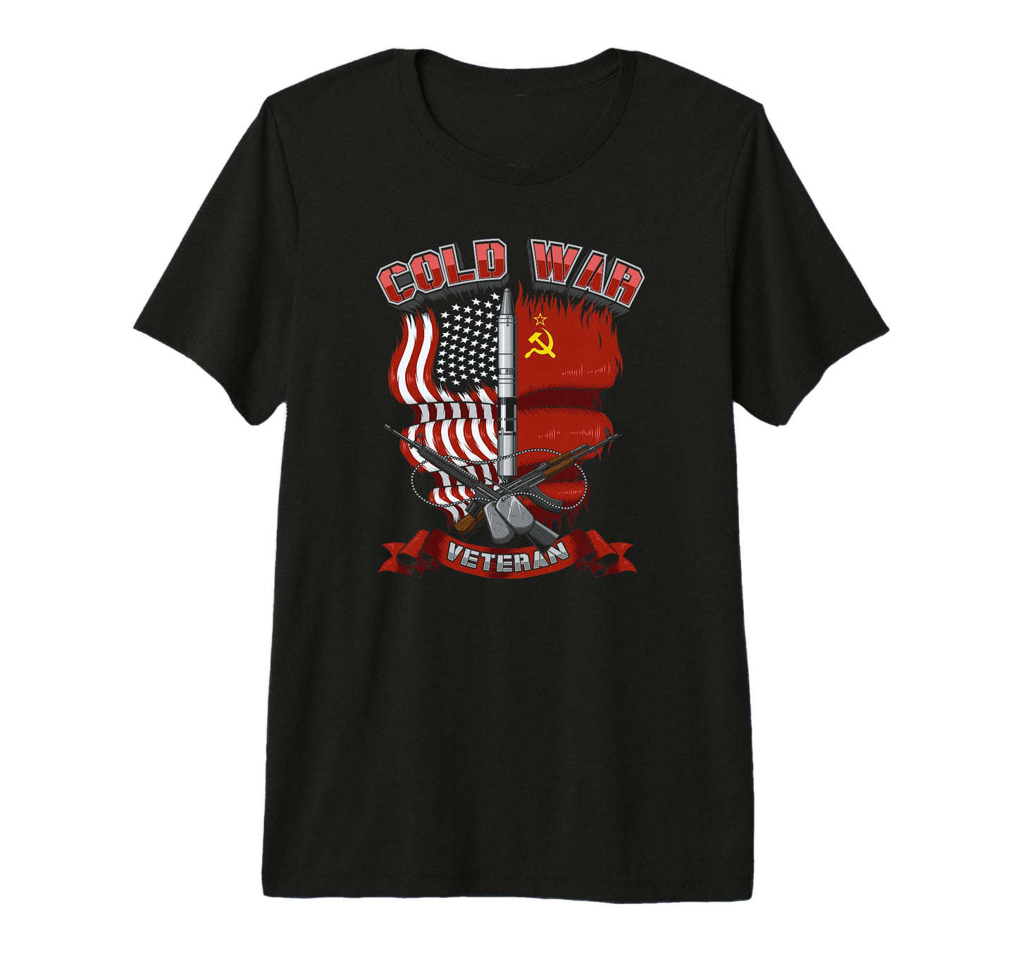 Cold War Veteran Flag Tri Blend T-Shirt - Minimalist Print for Adults - T-Shirt, Sweatshirt, Hoodie