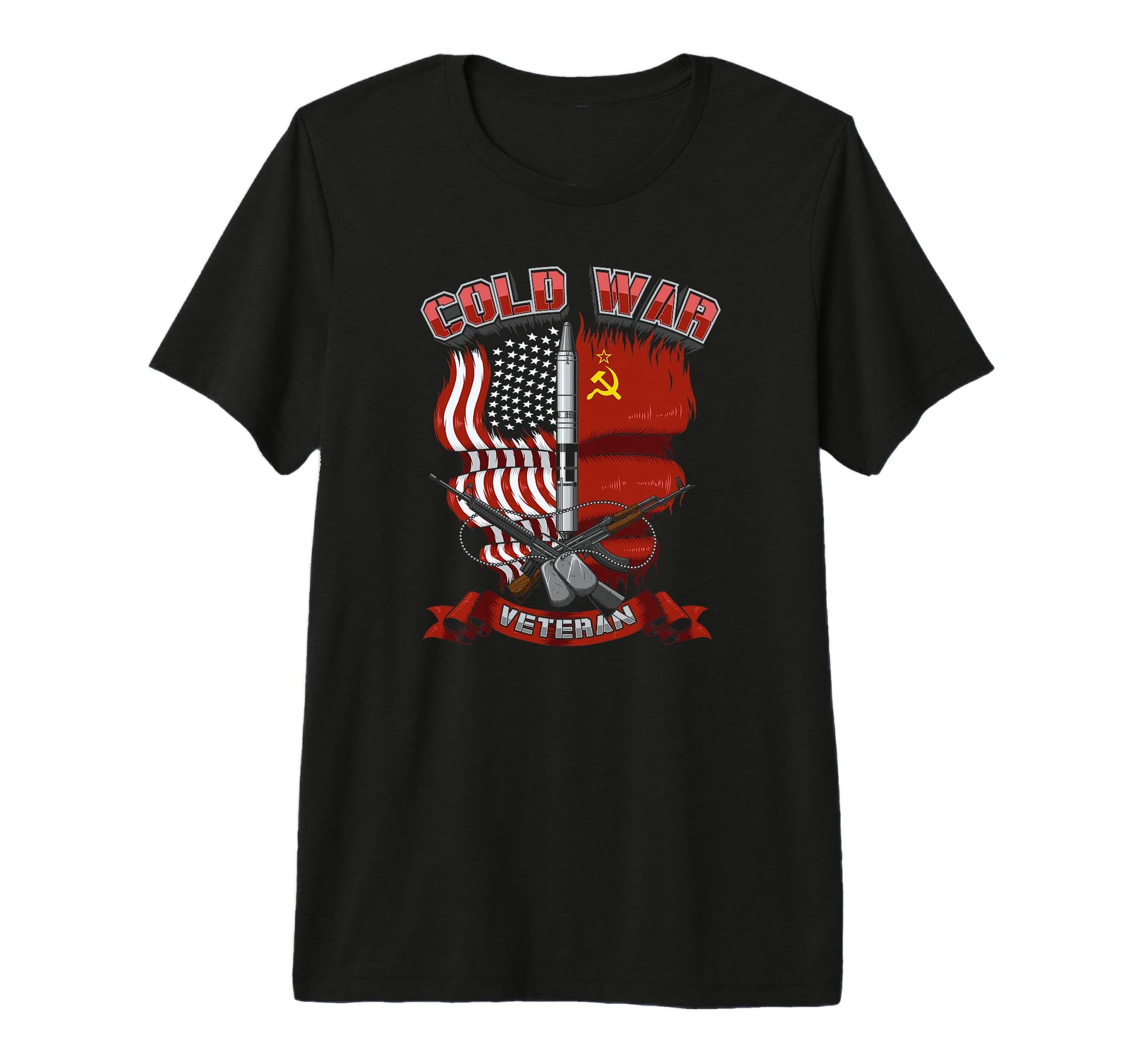 Cold War Veteran Flag Tri Blend T-Shirt - Minimalist Print for Adults - T-Shirt, Sweatshirt, Hoodie