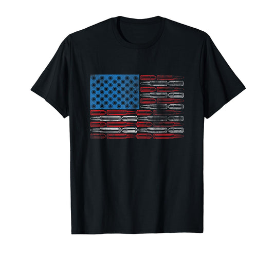 American Flag Bullets Weapon Ammo T-Shirt - Aesthetic Graphic Men Women - T-Shirt, Sweatshirt, Hoodie