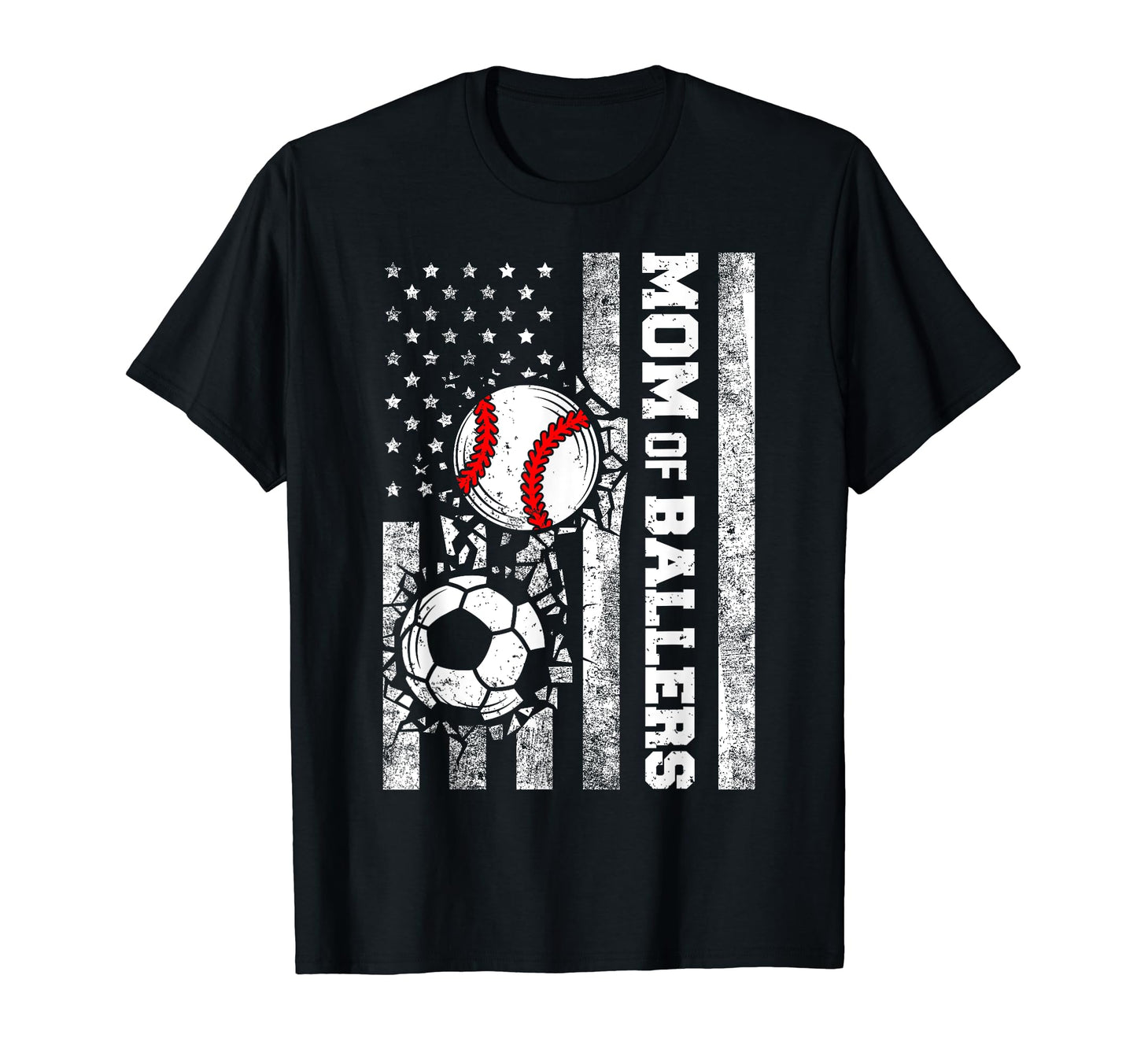 Mom Ballers Funny Usa Flag Soccer T-Shirt - Aesthetic Graphic Men Women - T-Shirt, Sweatshirt, Hoodie
