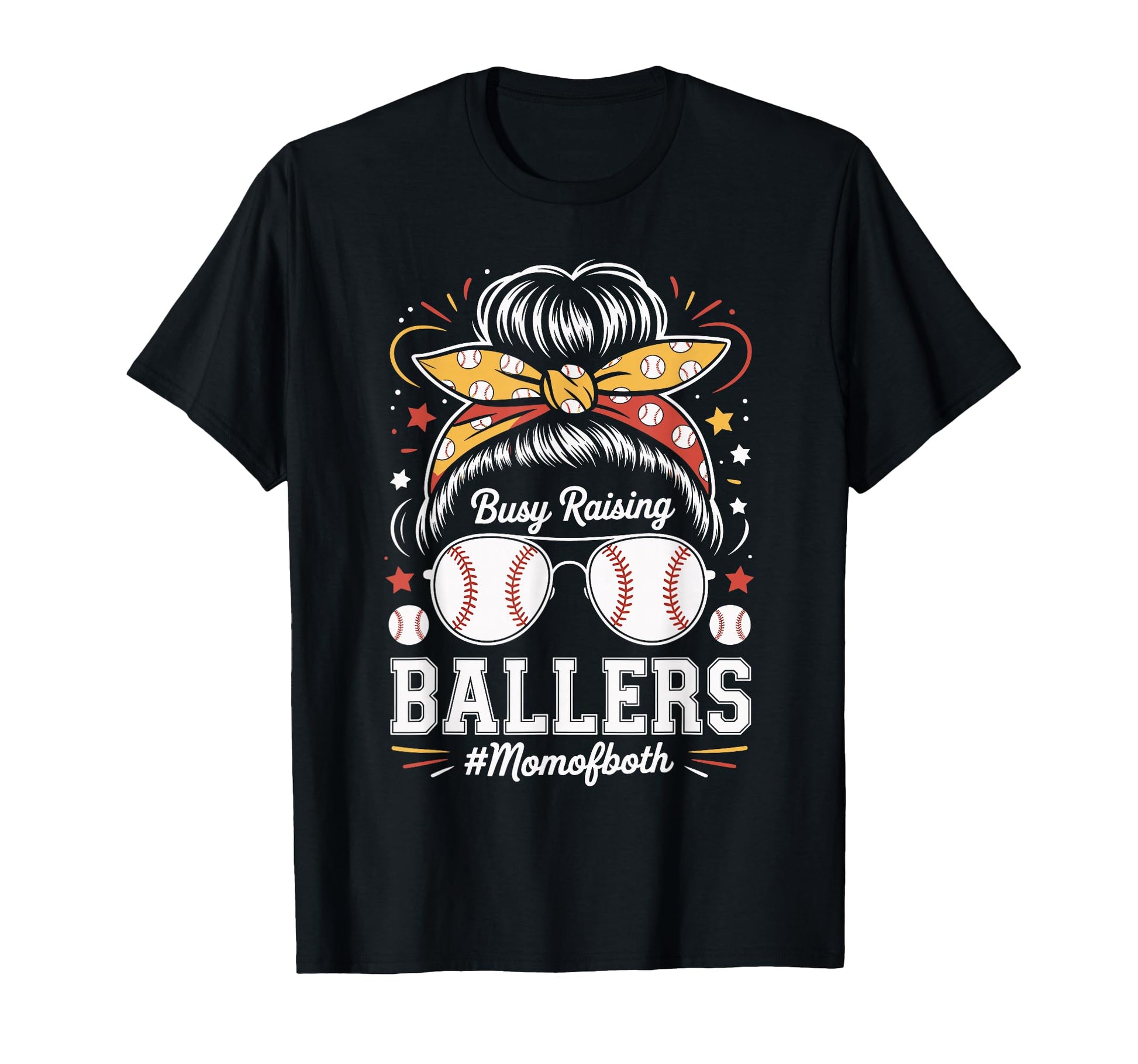 Busy Raising Ballers Mom Both T-Shirt - Minimalist Print for Adults - T-Shirt, Sweatshirt, Hoodie