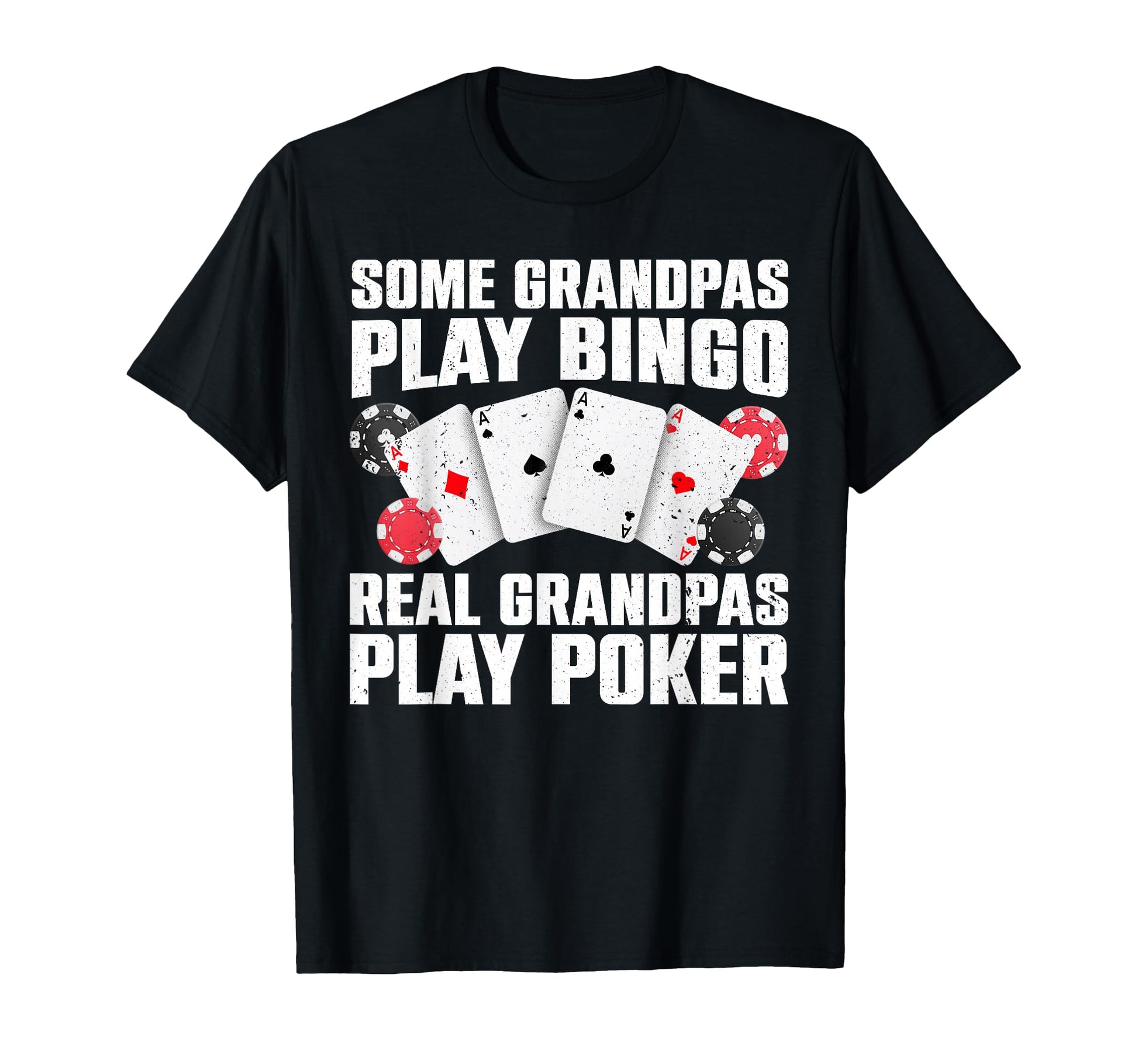 Poker Grandpa Casino Lover Poker Player T-Shirt - Custom Art Print Unisex - T-Shirt, Sweatshirt, Hoodie