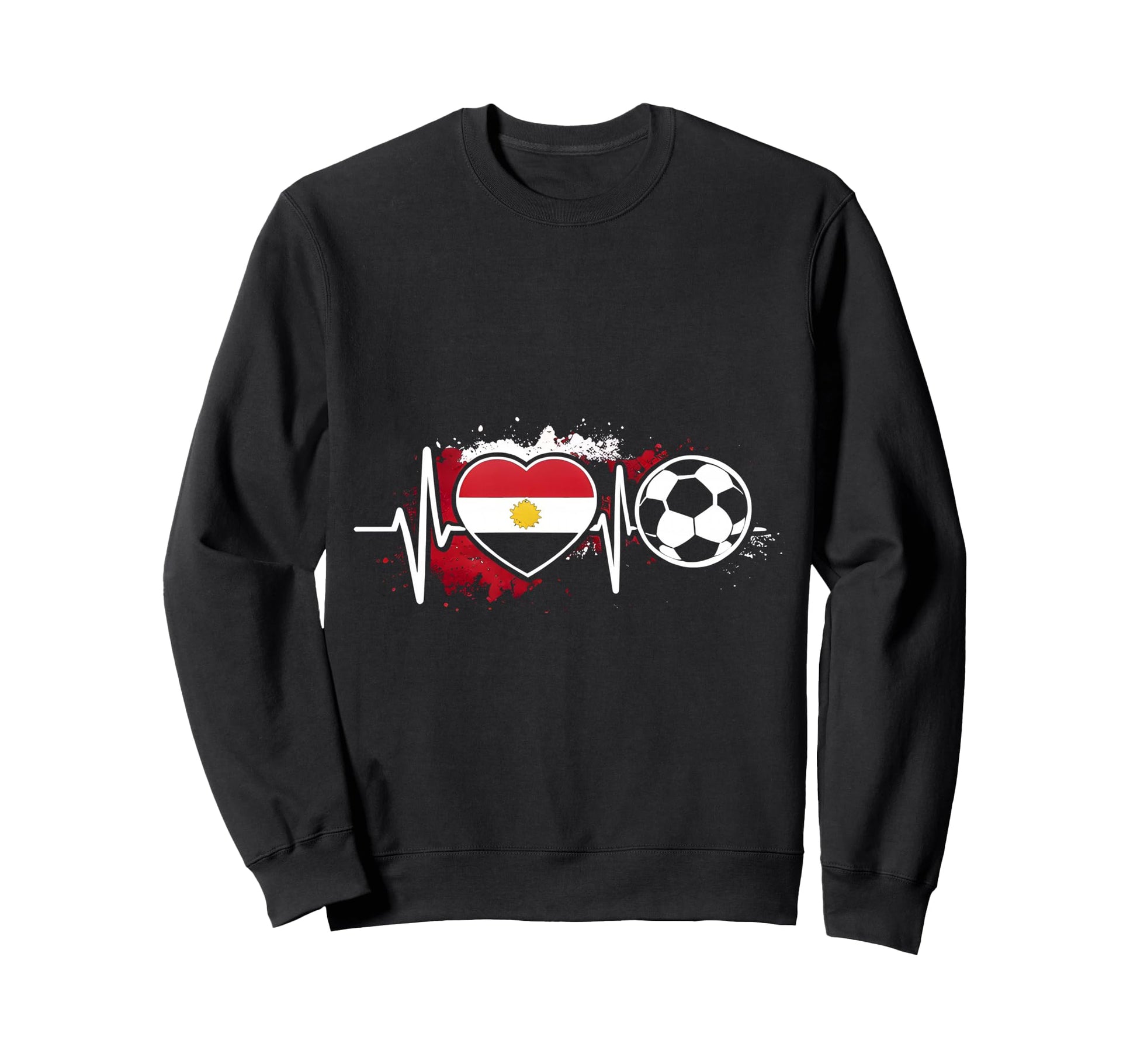 Football Pulse Egypt Flag Sweatshirt - Casual Everyday Wear Men Women - T-Shirt, Sweatshirt, Hoodie