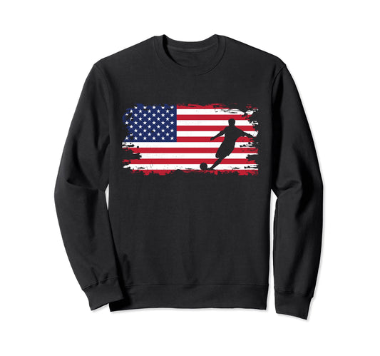 American Flag Soccer Soccer Sweatshirt - Graphic Print Unisex - T-Shirt, Sweatshirt, Hoodie