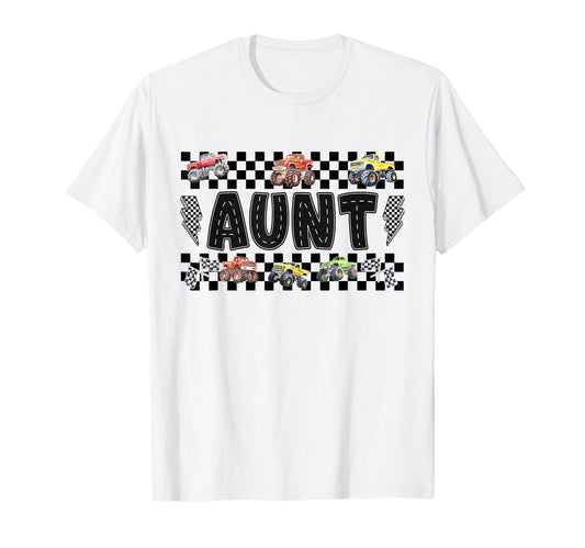 Aunt Monster Truck Family Crew Birthday T-Shirt - Aesthetic Graphic Unisex - T-Shirt, Sweatshirt, Hoodie