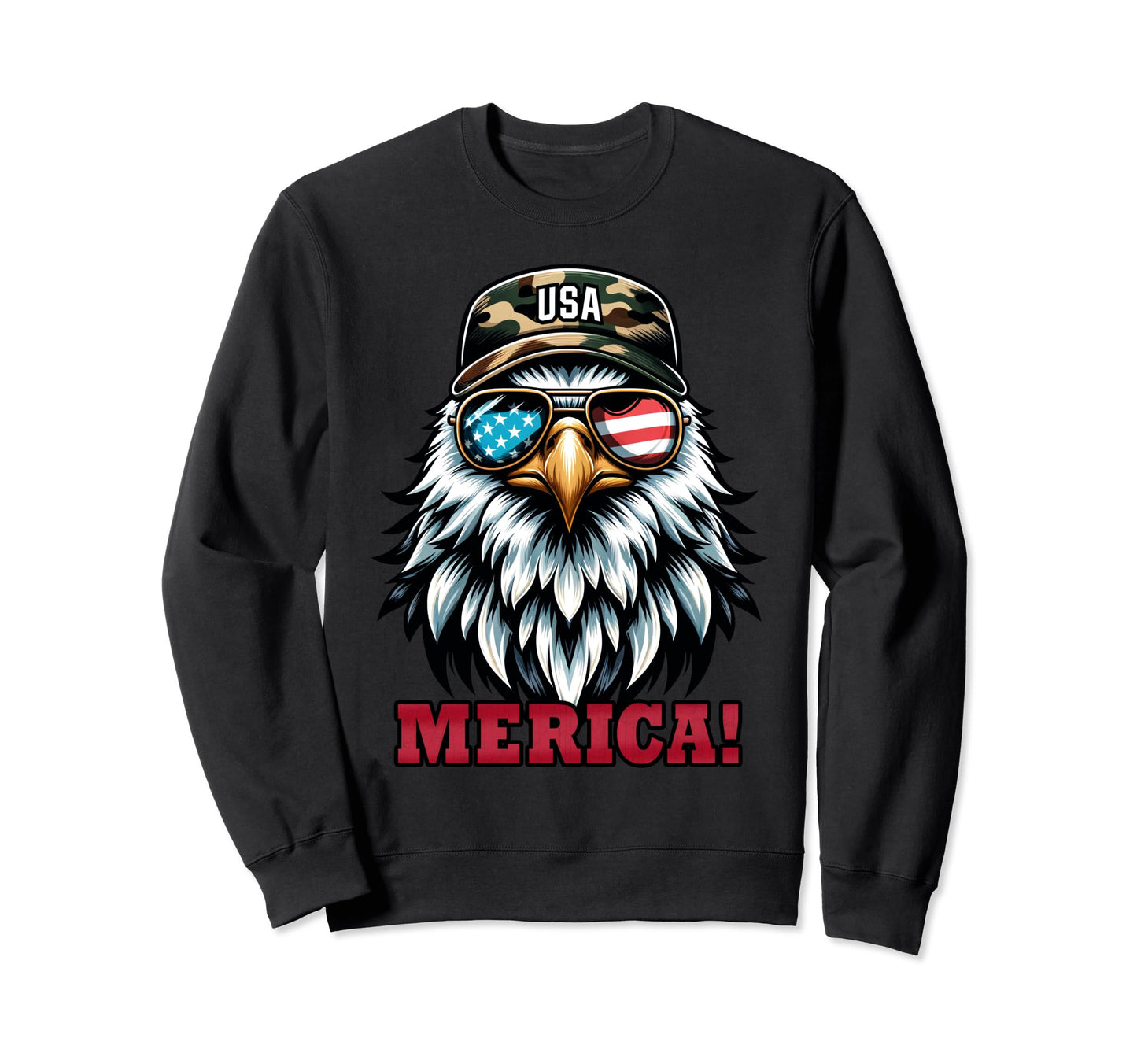 Bald Eagle 4Th July Usa Flag Dad Sweatshirt - Graphic Print for Adults - T-Shirt, Sweatshirt, Hoodie