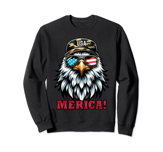 Bald Eagle 4Th July Usa Flag Dad Sweatshirt - Graphic Print for Adults - T-Shirt, Sweatshirt, Hoodie