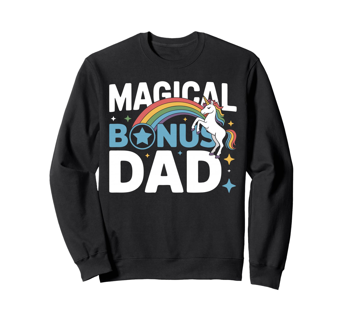 Funny Bonus Dad Step Parent Sweatshirt - Minimalist Print Men Women - T-Shirt, Sweatshirt, Hoodie