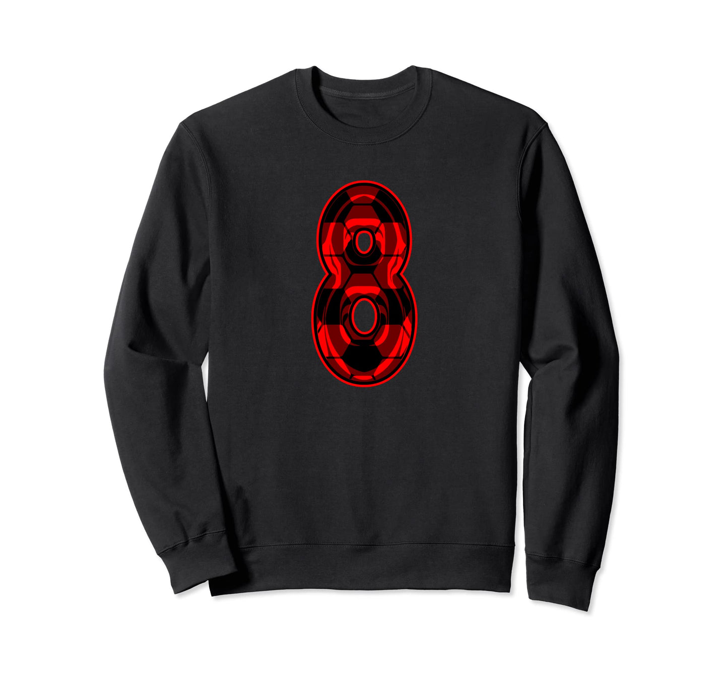 Soccer Number 8 Numbered Soccer 8Th Sweatshirt - Graphic Print for Adults - T-Shirt, Sweatshirt, Hoodie