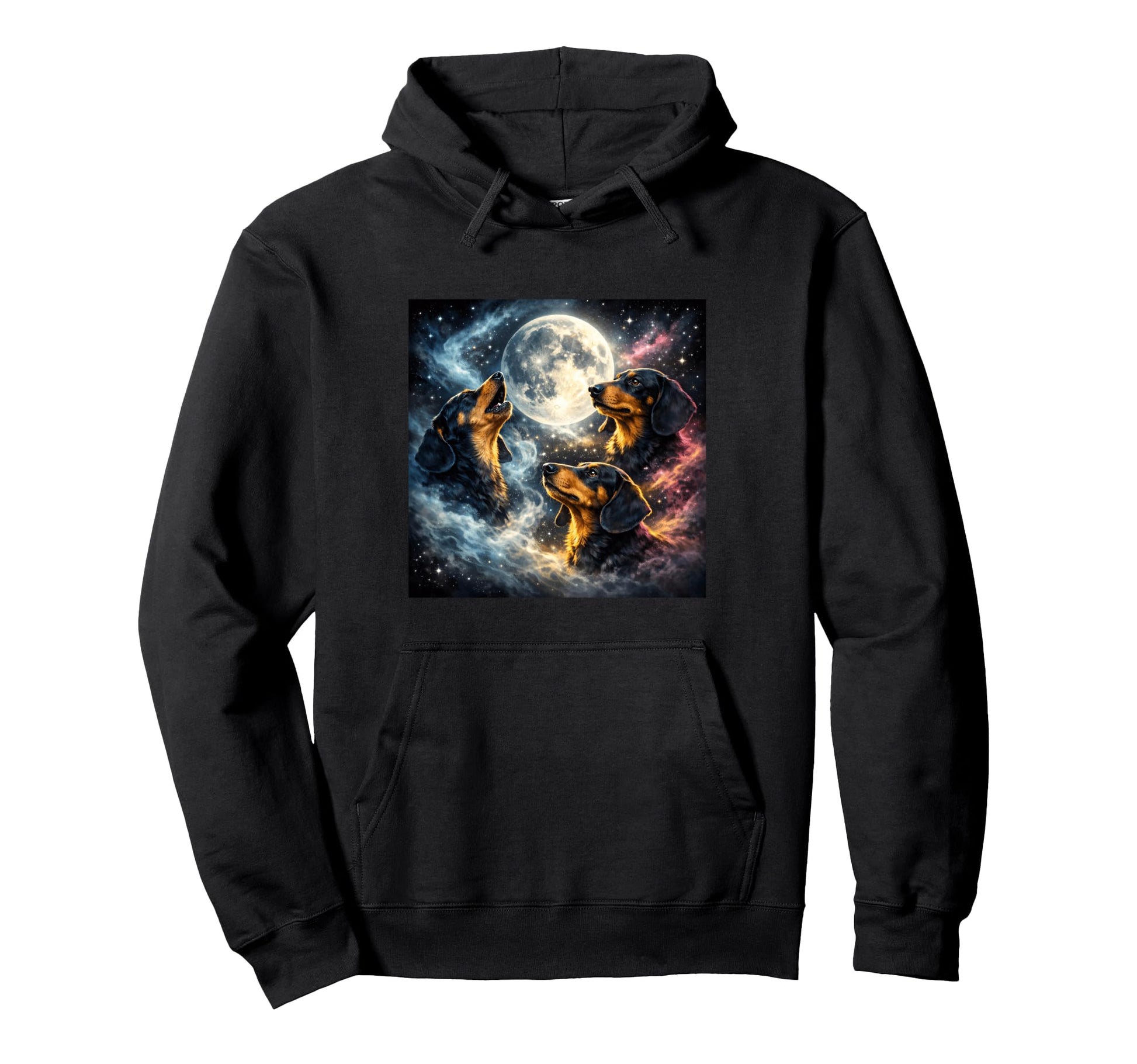 Dachshund Dog Mom Dad Funny 3 Howling Hoodie - Aesthetic Graphic Unisex - T-Shirt, Sweatshirt, Hoodie