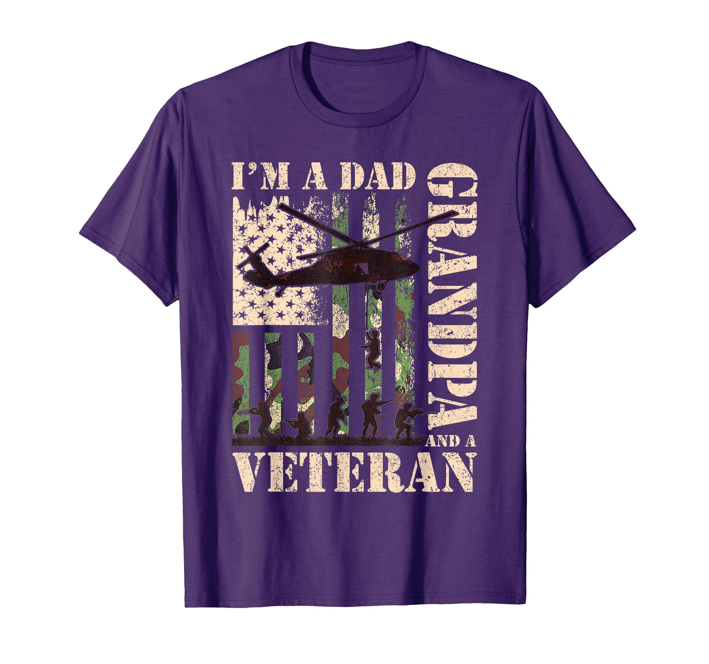 Grandpa Veteran Fathers Day Dad T-Shirt - Minimalist Print for Adults - T-Shirt, Sweatshirt, Hoodie