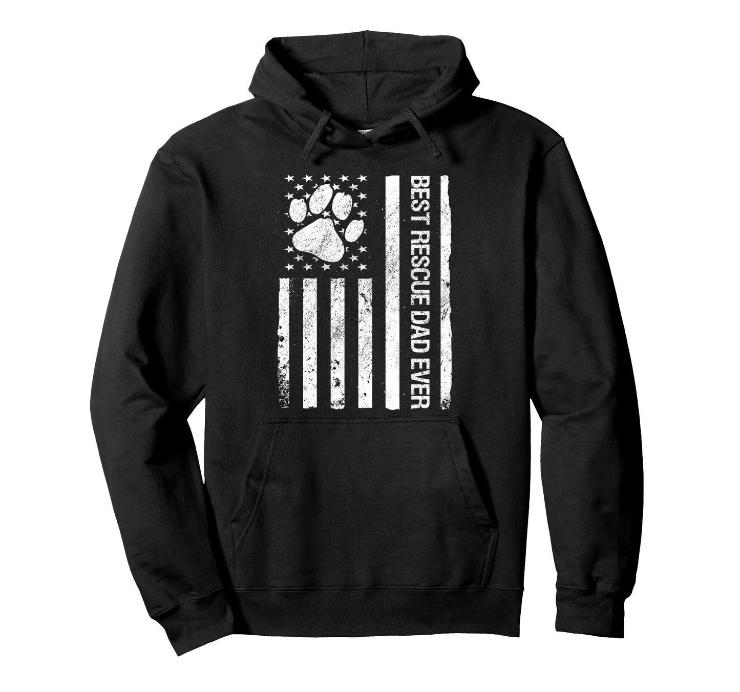 Best Rescue Dad Ever Usa Flag Funny Hoodie - Minimalist Print Unisex - T-Shirt, Sweatshirt, Hoodie