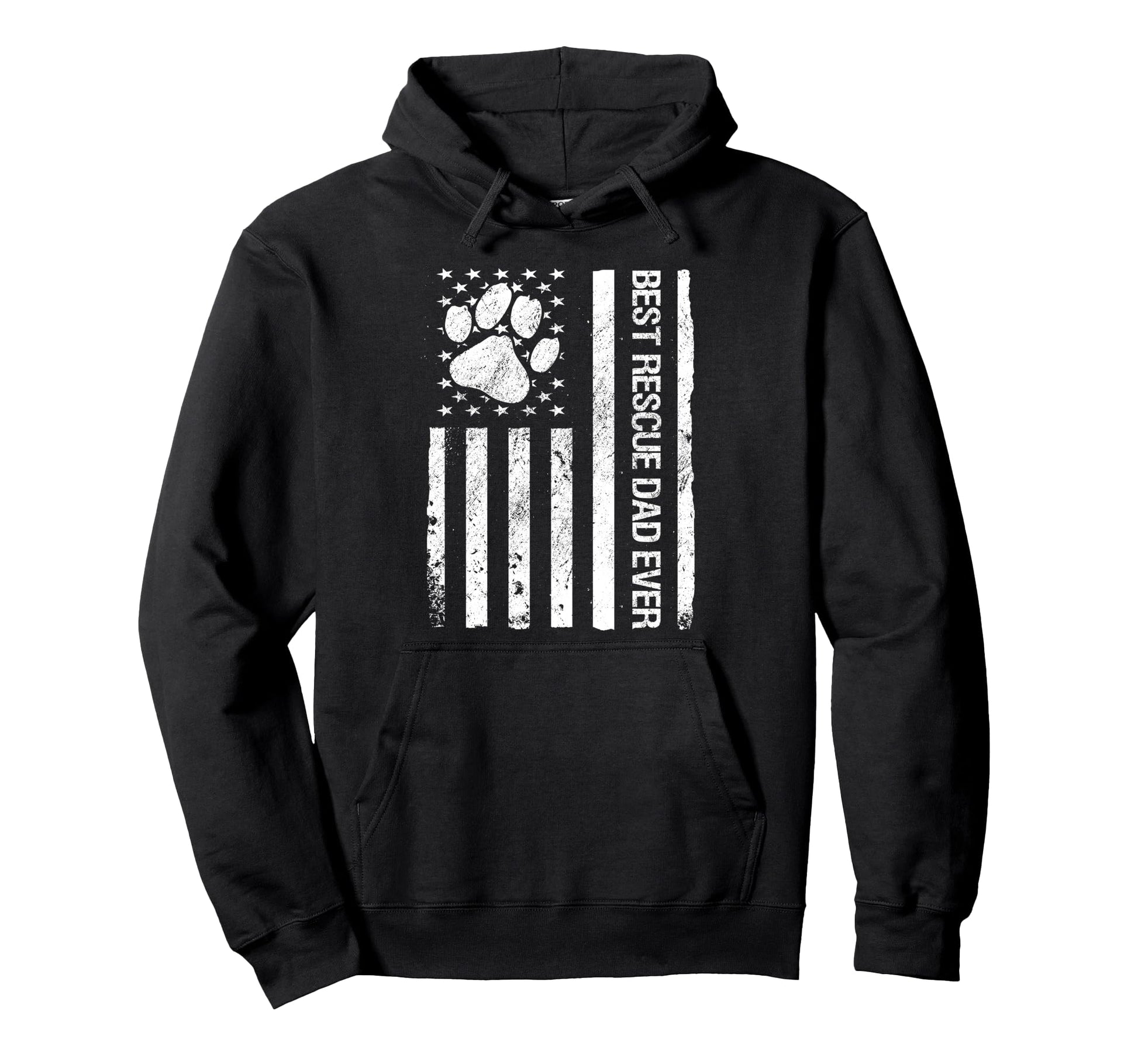Best Rescue Dad Ever Usa Flag Funny Hoodie - Minimalist Print Unisex - T-Shirt, Sweatshirt, Hoodie