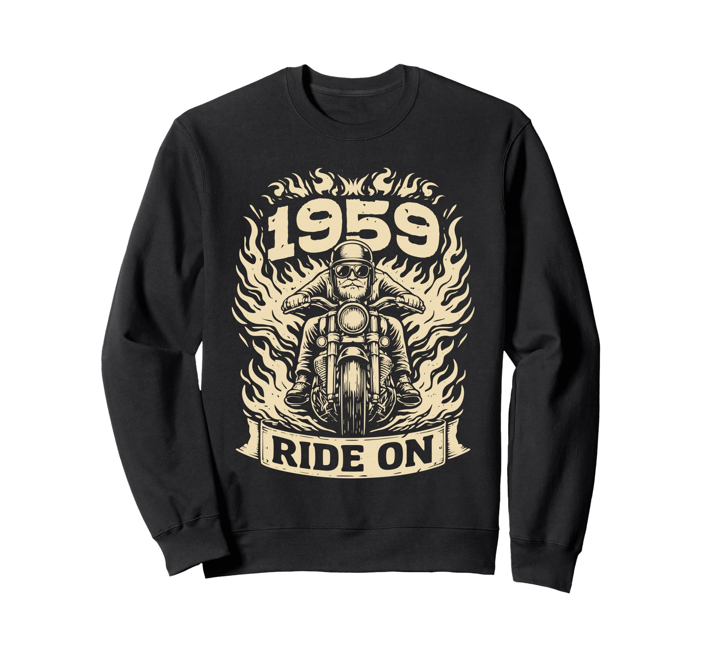 Biker 1959 Ride Birthday Sweatshirt - Custom Art Print for Adults - T-Shirt, Sweatshirt, Hoodie