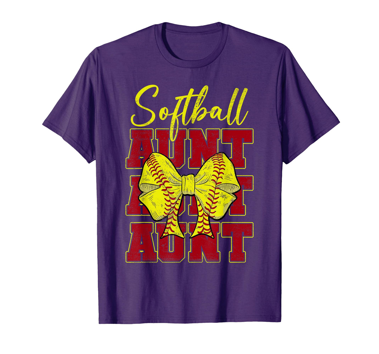 Softball Aunt Coquette Bow Sport Lover T-Shirt - Novelty Apparel Men Women - T-Shirt, Sweatshirt, Hoodie