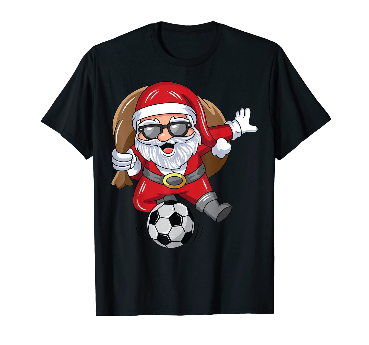 Santa Soccer Player Santa Playing T-Shirt - Trendy Graphic for Adults - T-Shirt, Sweatshirt, Hoodie
