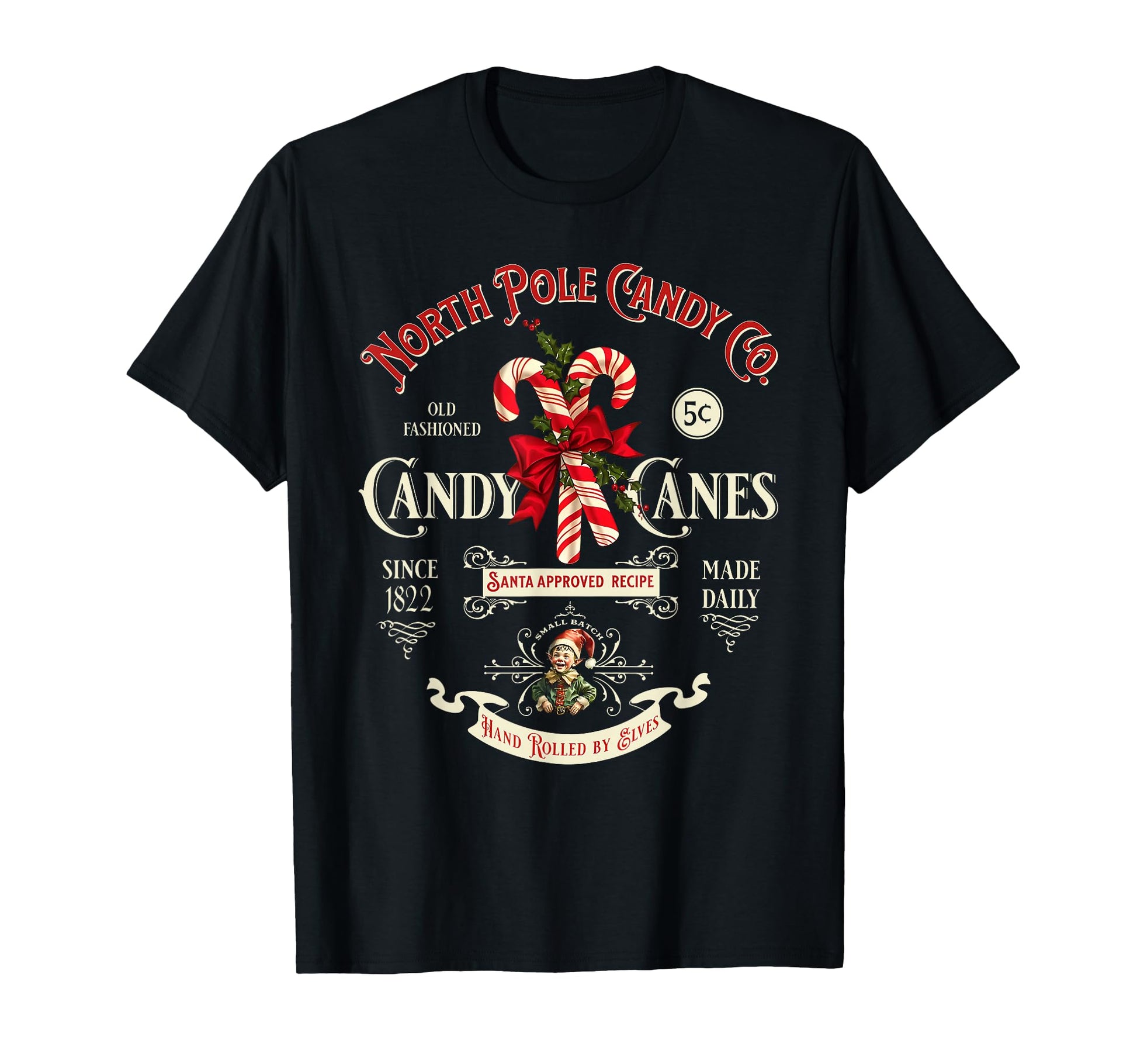 Old Fashioned North Pole Candy Cane T-Shirt - Unique Graphic Men Women - T-Shirt, Sweatshirt, Hoodie
