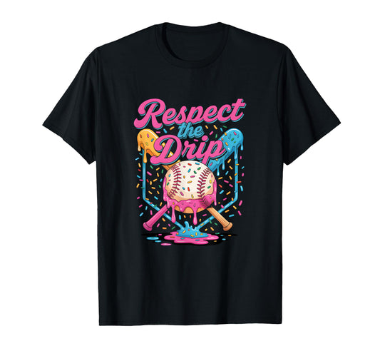 Baseball Mom Dad Son Ice Cream Drip T-Shirt - Aesthetic Graphic for Adults - T-Shirt, Sweatshirt, Hoodie