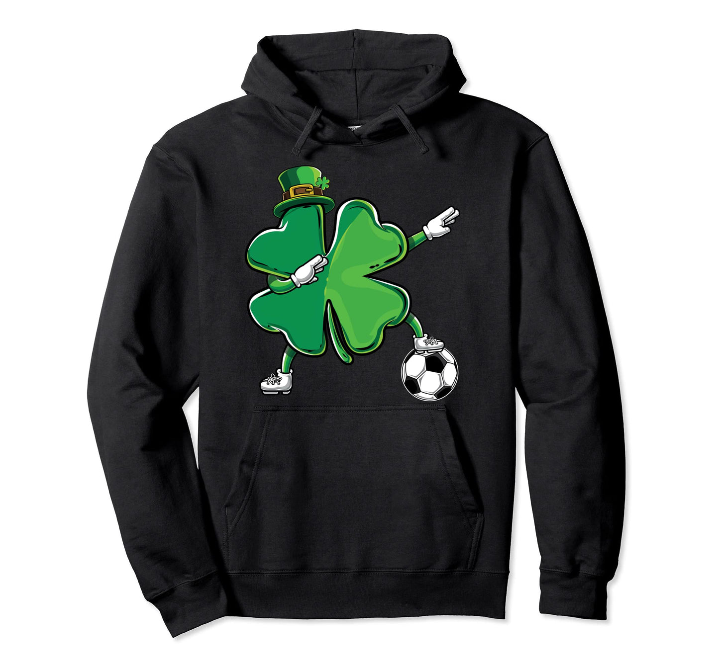 Funny Dabbing Shamrock Dab Soccer St Hoodie - Custom Art Print Men Women - T-Shirt, Sweatshirt, Hoodie