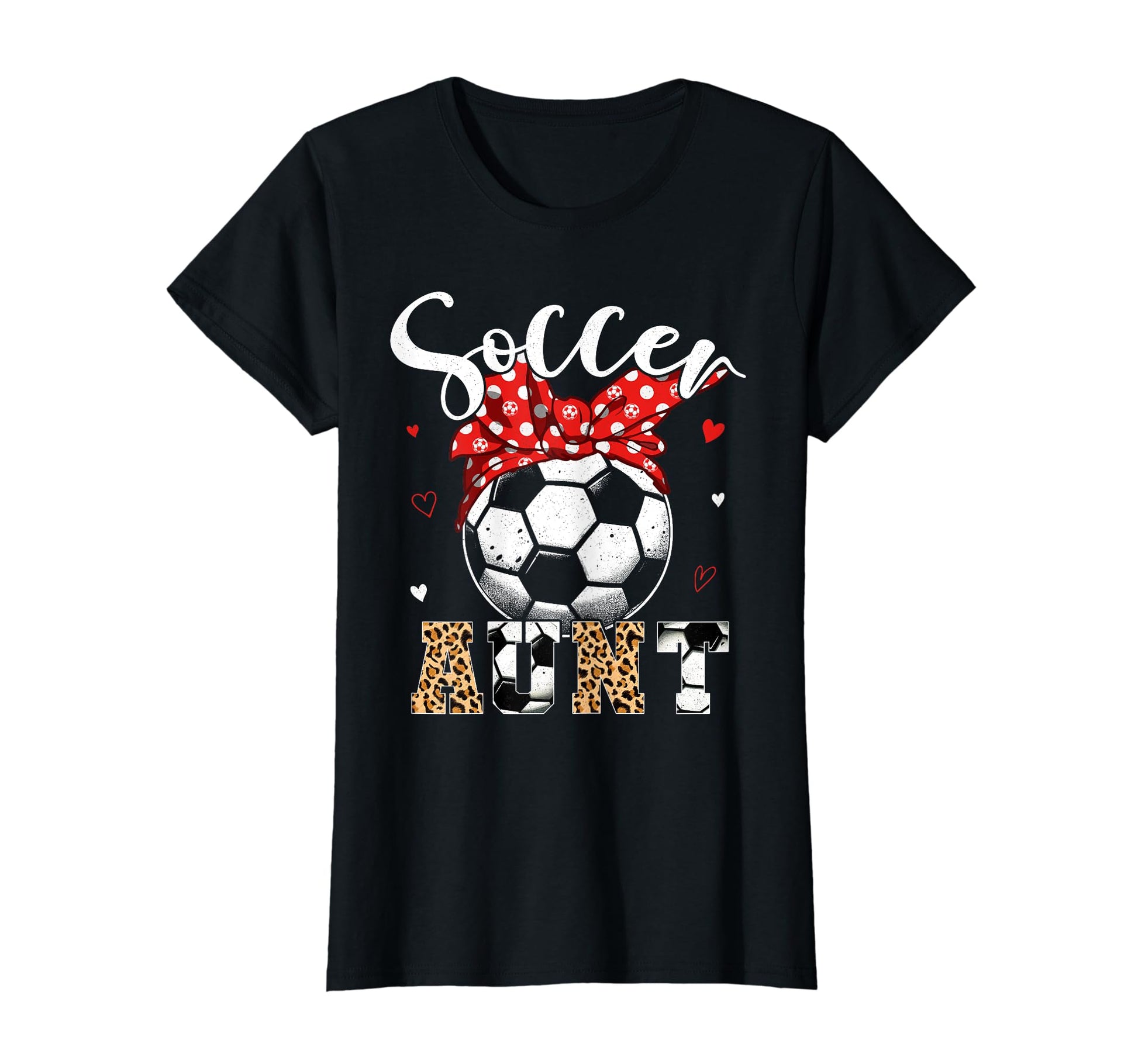 Womens Soccer Aunt Headband Leopard T-Shirt - Minimalist Print Men Women - T-Shirt, Sweatshirt, Hoodie