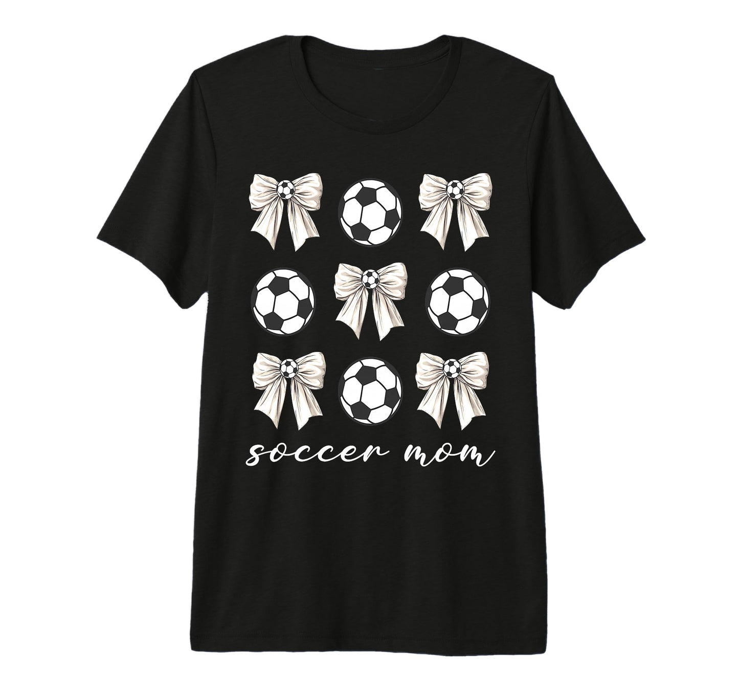 Soccer Mom Coquette Bow Soccer Lovers T-Shirt - Graphic Print Unisex - T-Shirt, Sweatshirt, Hoodie