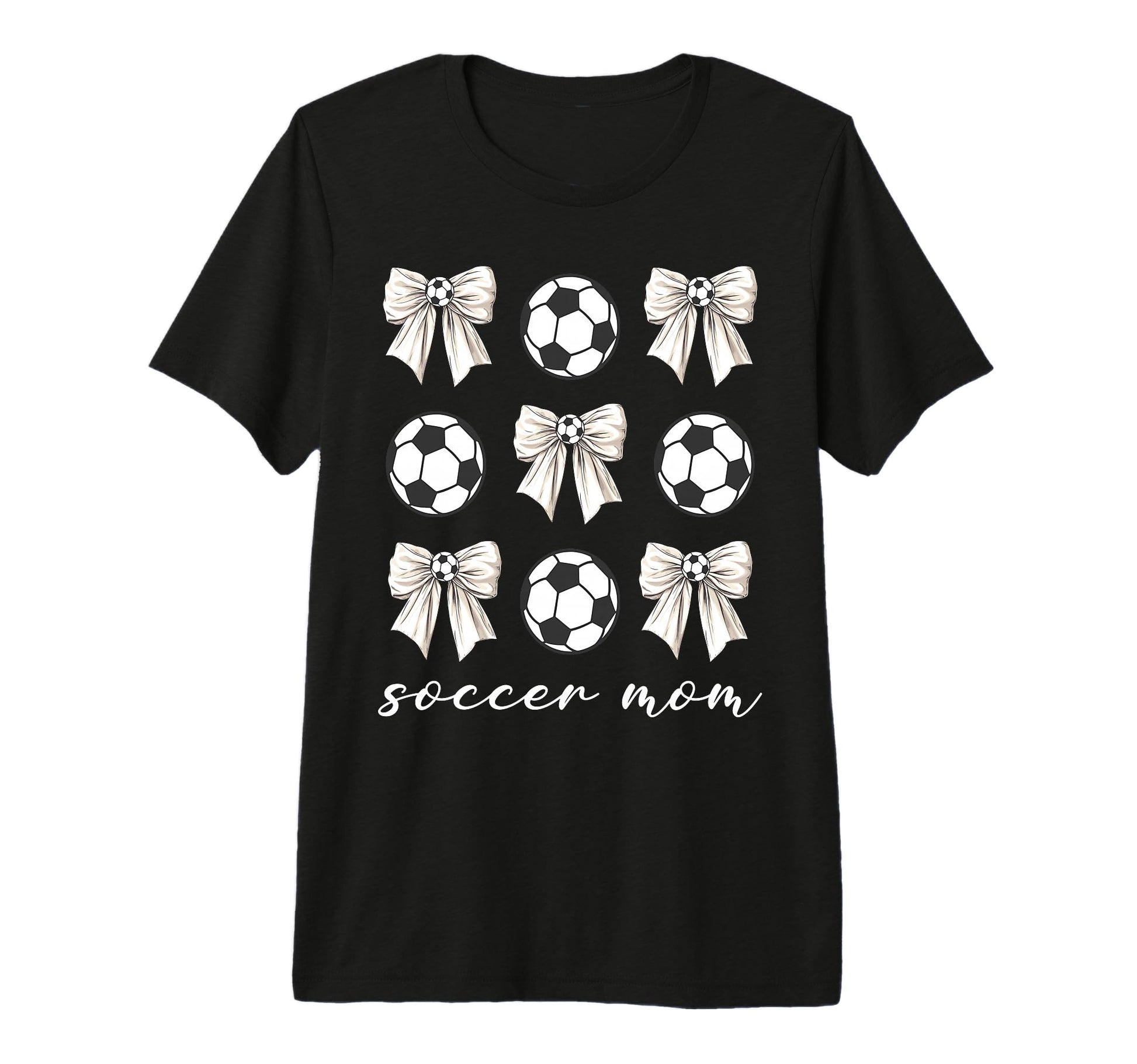 Soccer Mom Coquette Bow Soccer Lovers T-Shirt - Graphic Print Unisex - T-Shirt, Sweatshirt, Hoodie