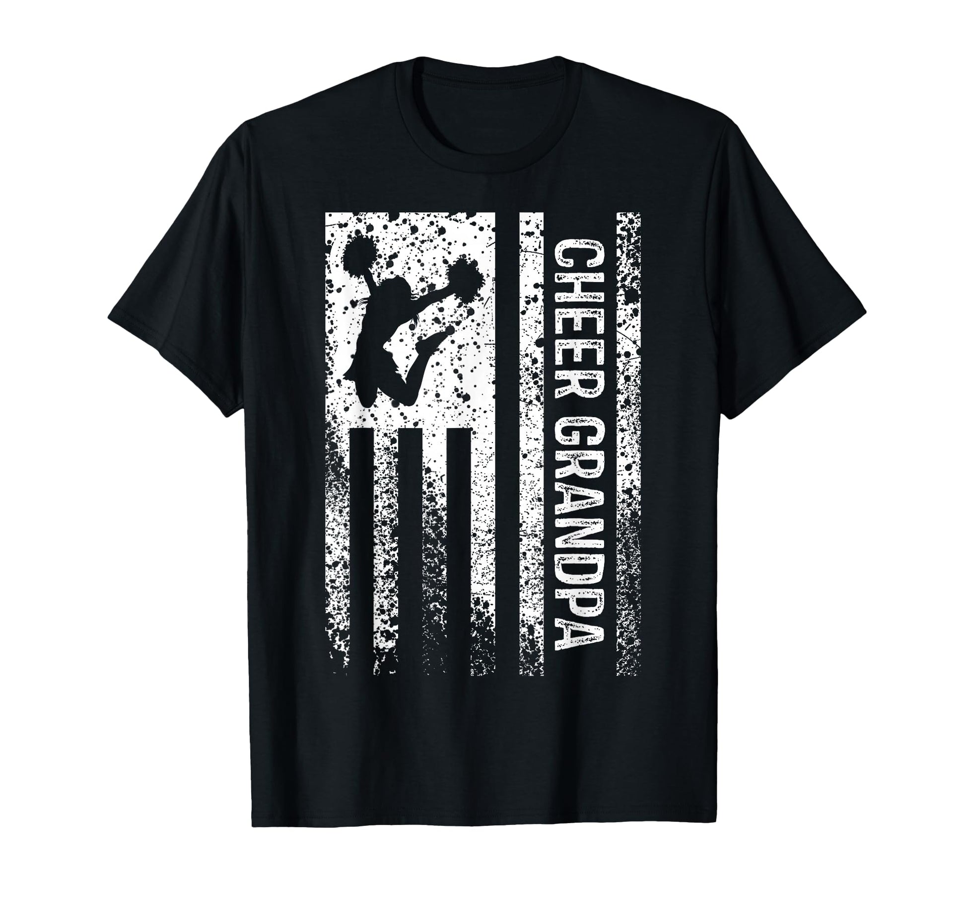 Cheer Grandpa American Flag Cheerleader T-Shirt - Unique Graphic Men Women - T-Shirt, Sweatshirt, Hoodie