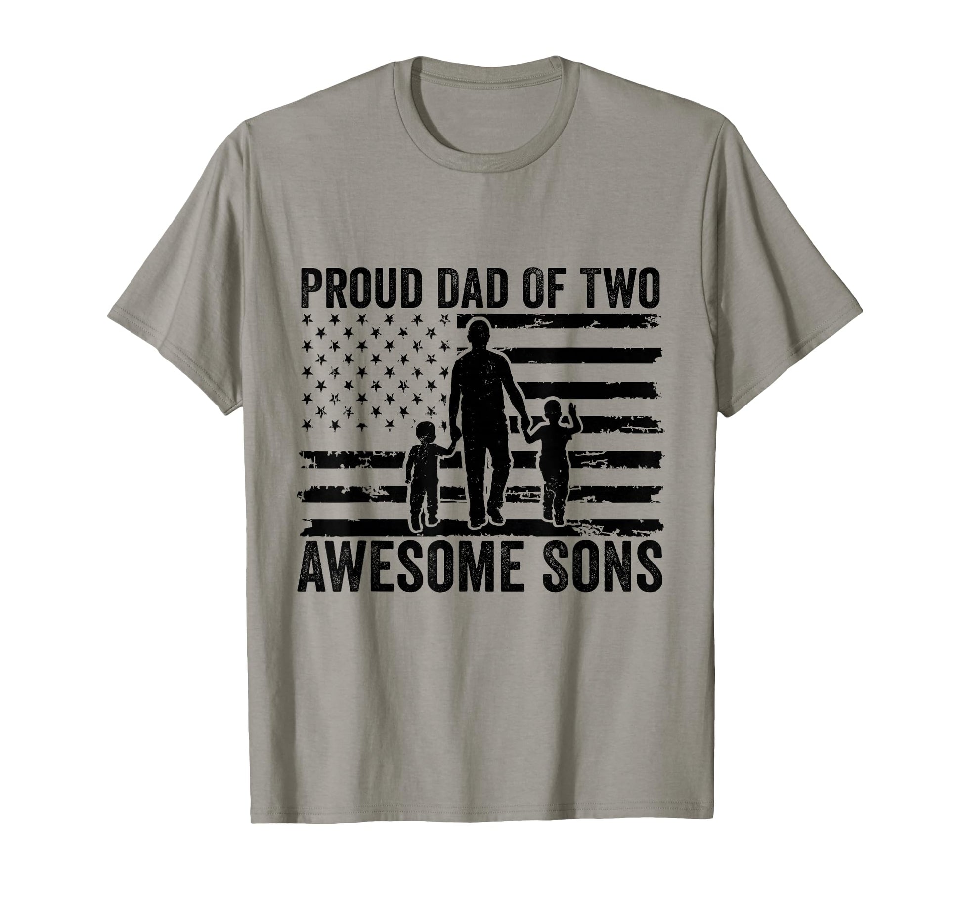 Proud Dad Two Awesome Sons Dad 2 Two T-Shirt - Trendy Graphic Men Women - T-Shirt, Sweatshirt, Hoodie
