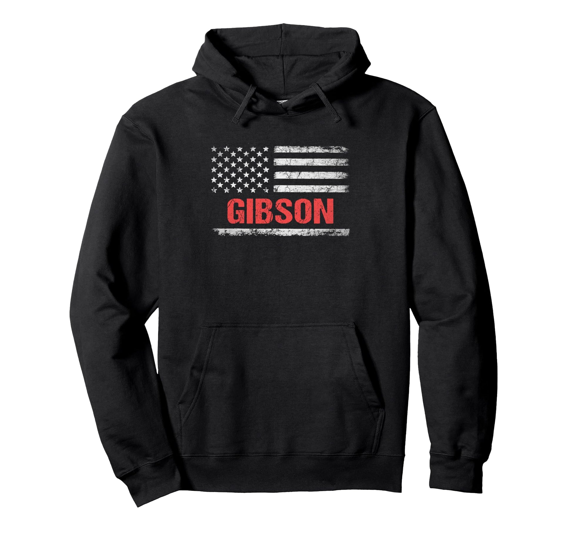 Gibson Name American Flag Gibson Last Name Hoodie - Custom Art Print Unisex - T-Shirt, Sweatshirt, Hoodie