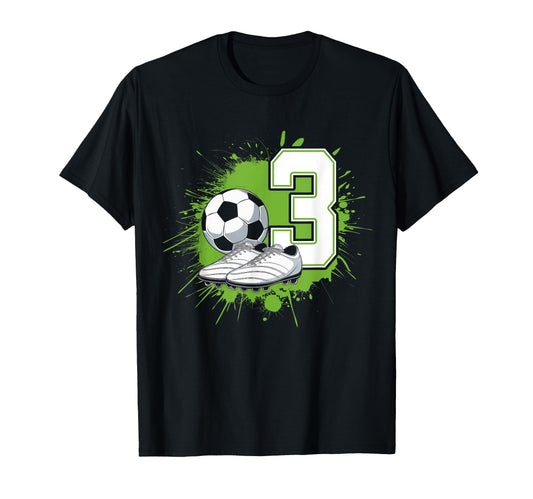 3 Soccer Birthday Gift Soccer Fan T-Shirt - Custom Art Print for Adults - T-Shirt, Sweatshirt, Hoodie