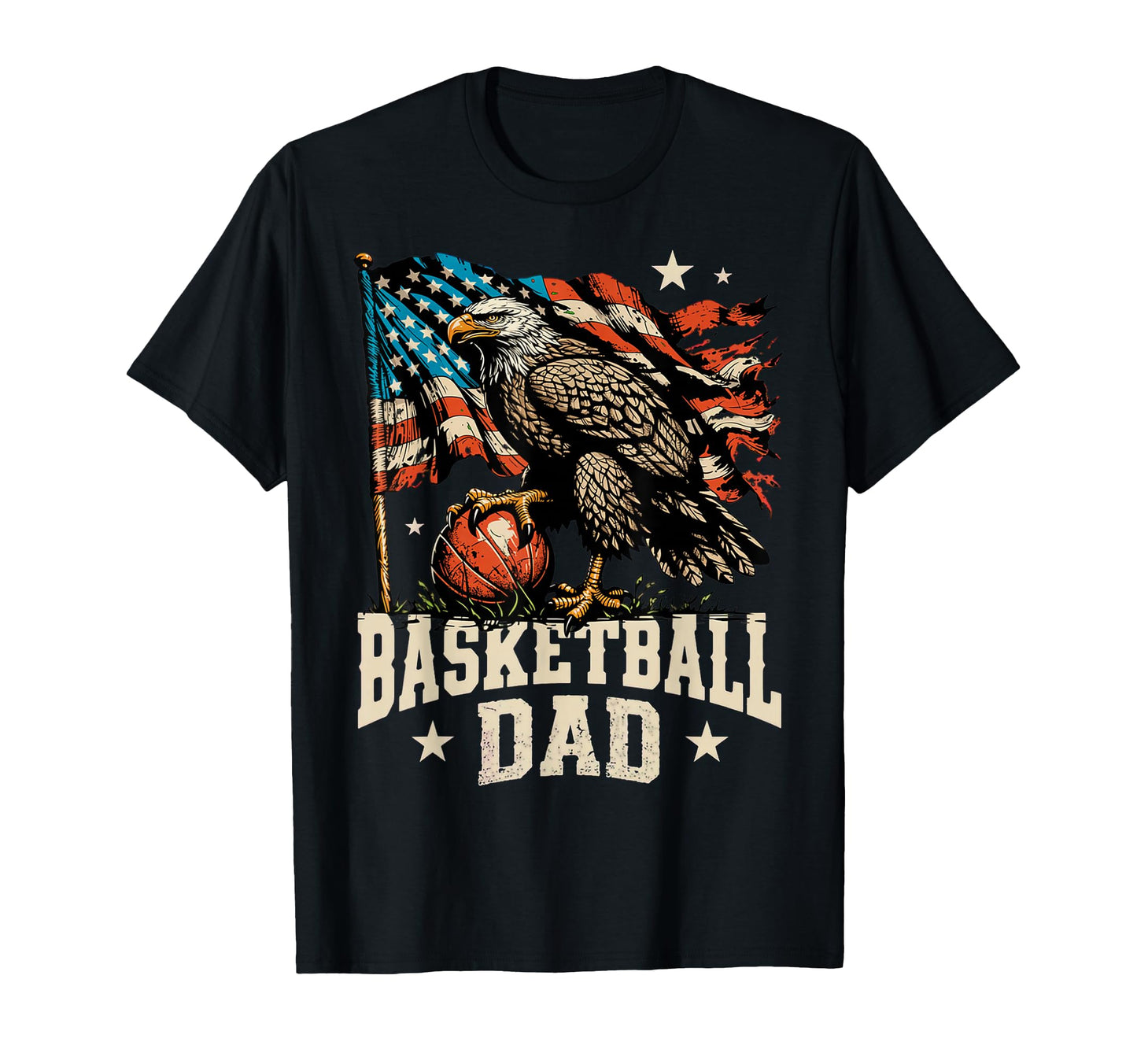 Basketball American Flag Basketball Dad T-Shirt - Aesthetic Graphic Unisex - T-Shirt, Sweatshirt, Hoodie