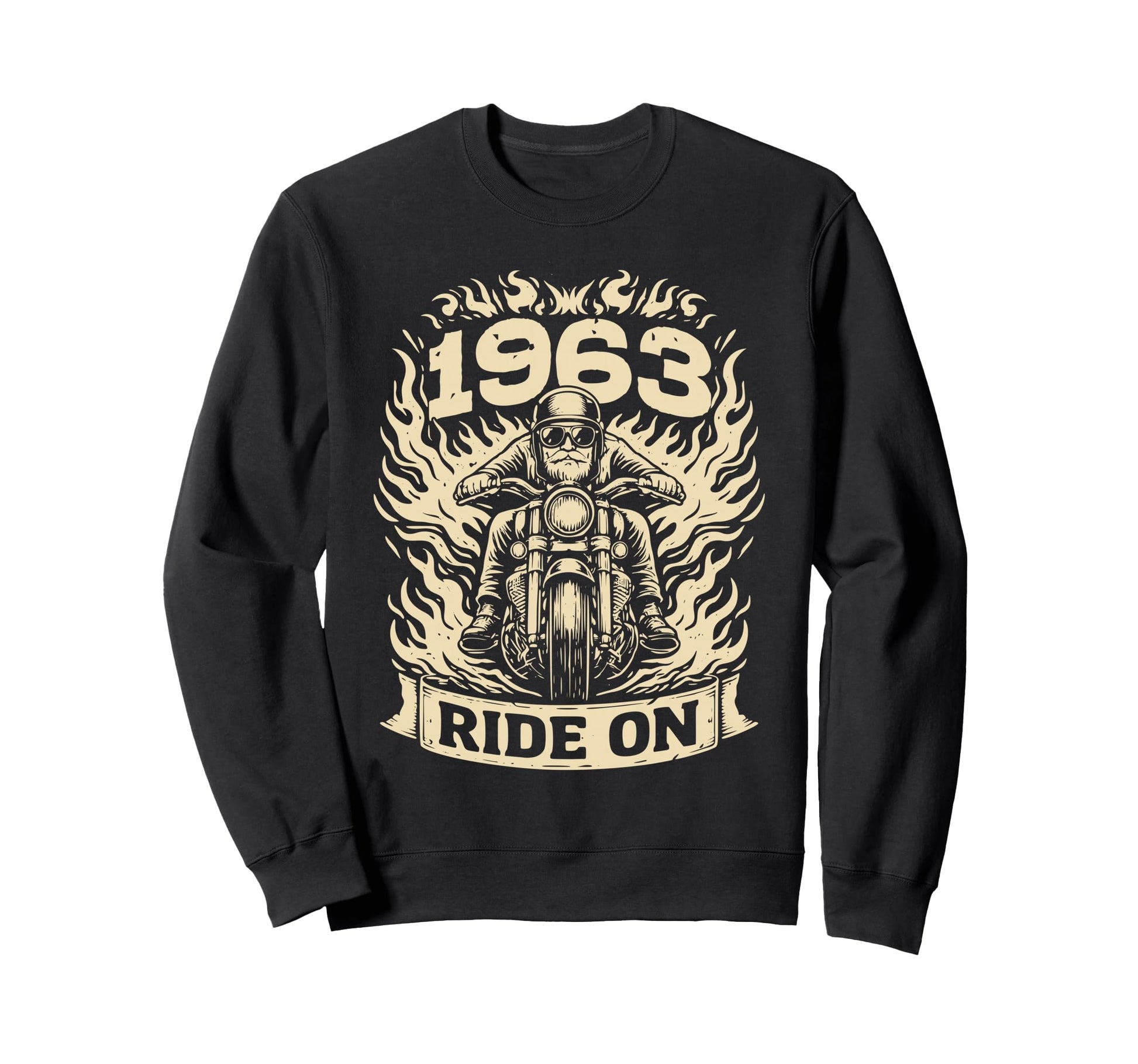Biker 1963 Ride Birthday Sweatshirt - Custom Art Print Men Women - T-Shirt, Sweatshirt, Hoodie