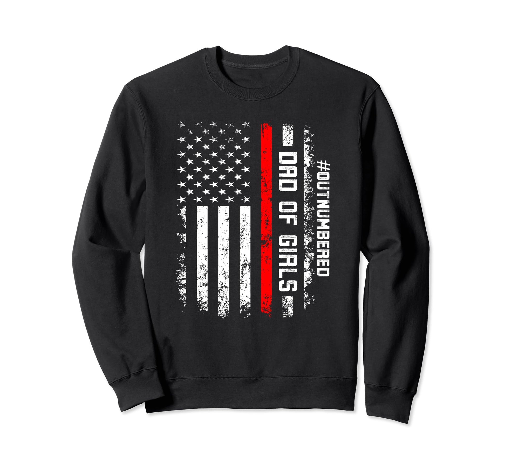 Funny Dad Firefighter Usa Flag Sweatshirt - Fun Novelty Design for Adults - T-Shirt, Sweatshirt, Hoodie