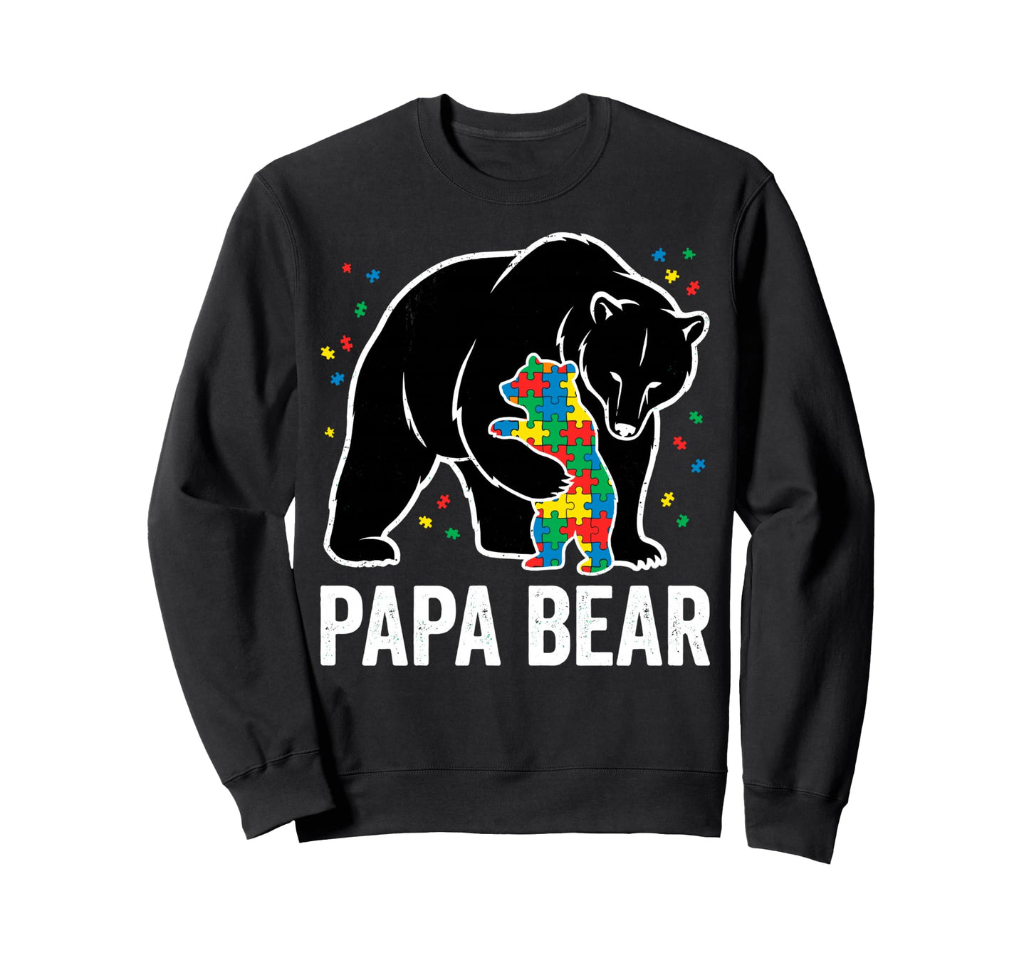 Papa Bear Autism Awareness Puzzle Sweatshirt - Trendy Graphic Men Women - T-Shirt, Sweatshirt, Hoodie